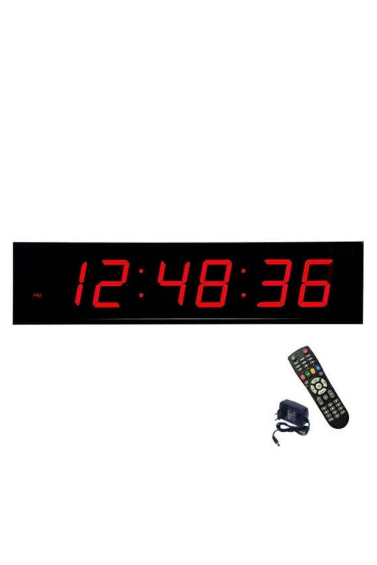 VTM-Digital Wall Clock 70cm, Red LED, Alarm, Stopwatch, Remote Control, Ideal for Gyms 1