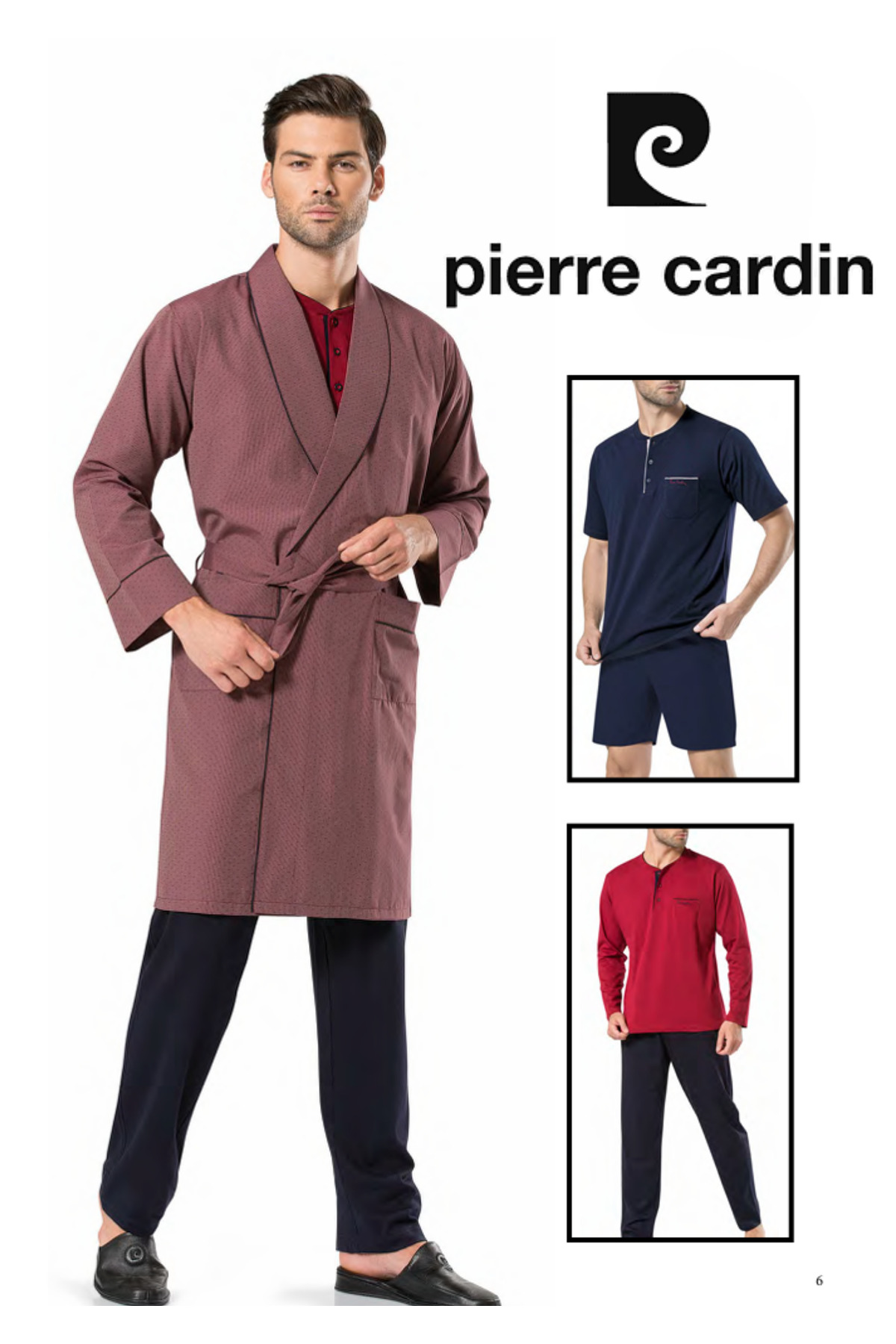 پیر کاردین ست لباس مردانه ۵ تکه جعبه‌ای، روپوش و لباس خواب L1.PC.5560.01