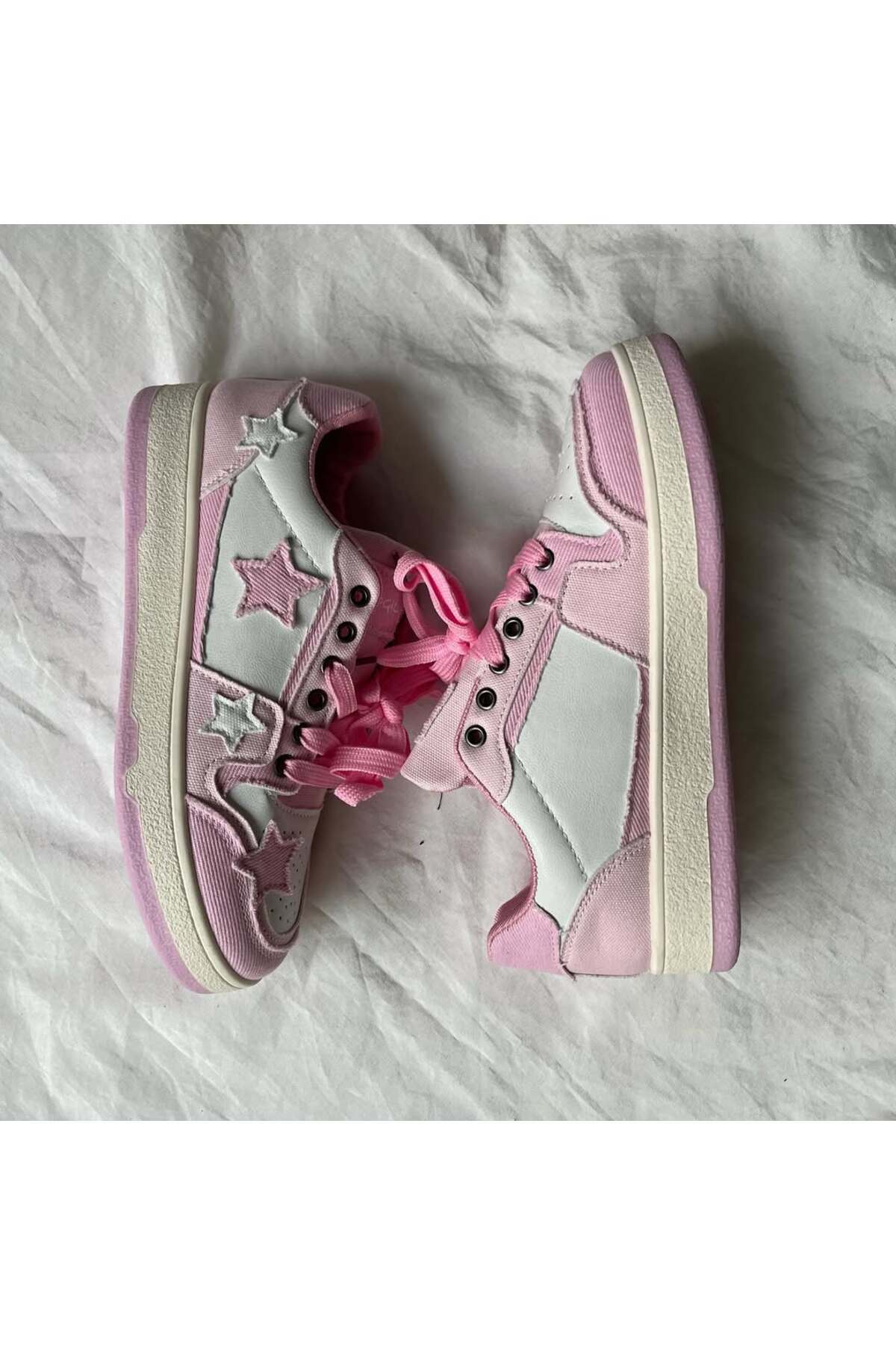 Gofeel  Pink Star Lovely Desenli Unisex Ayakkabı - Görsel 4