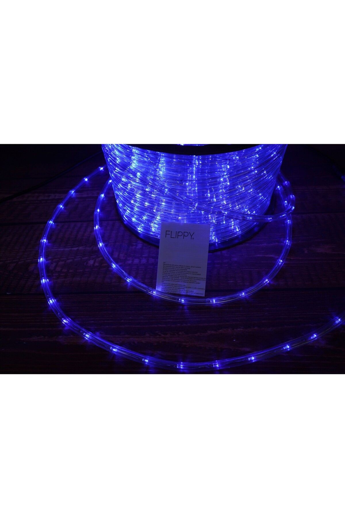 Teo-Instalatie Craciun, 28 m, 672 Led-uri, Furtun Luminos, Albastru, Transformator, 8 jocuri de lumini, 4