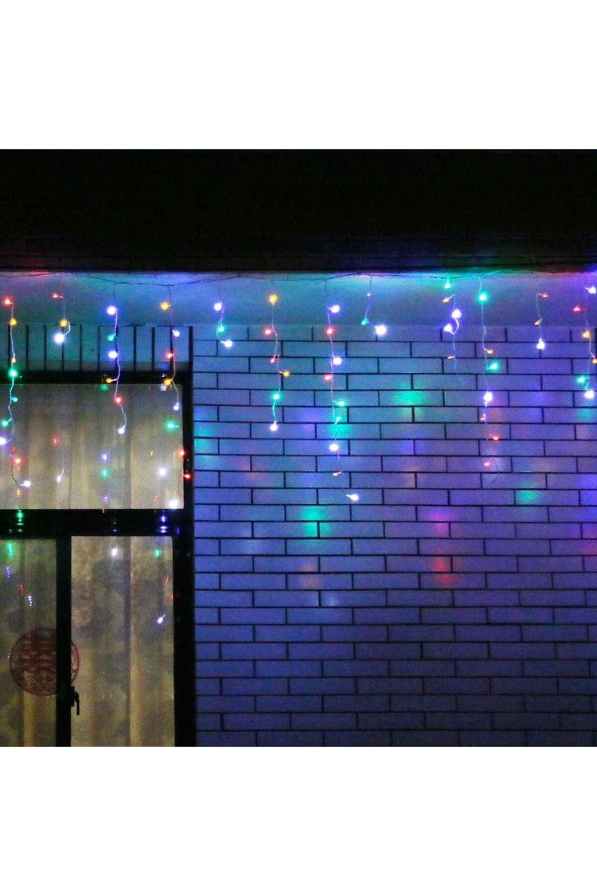 Teo-Instalatie Craciun, 10 m, 286 Led-uri ,Franjuri, Rosu / Verde/ Albastru, Flash, Transformator, Inter 5
