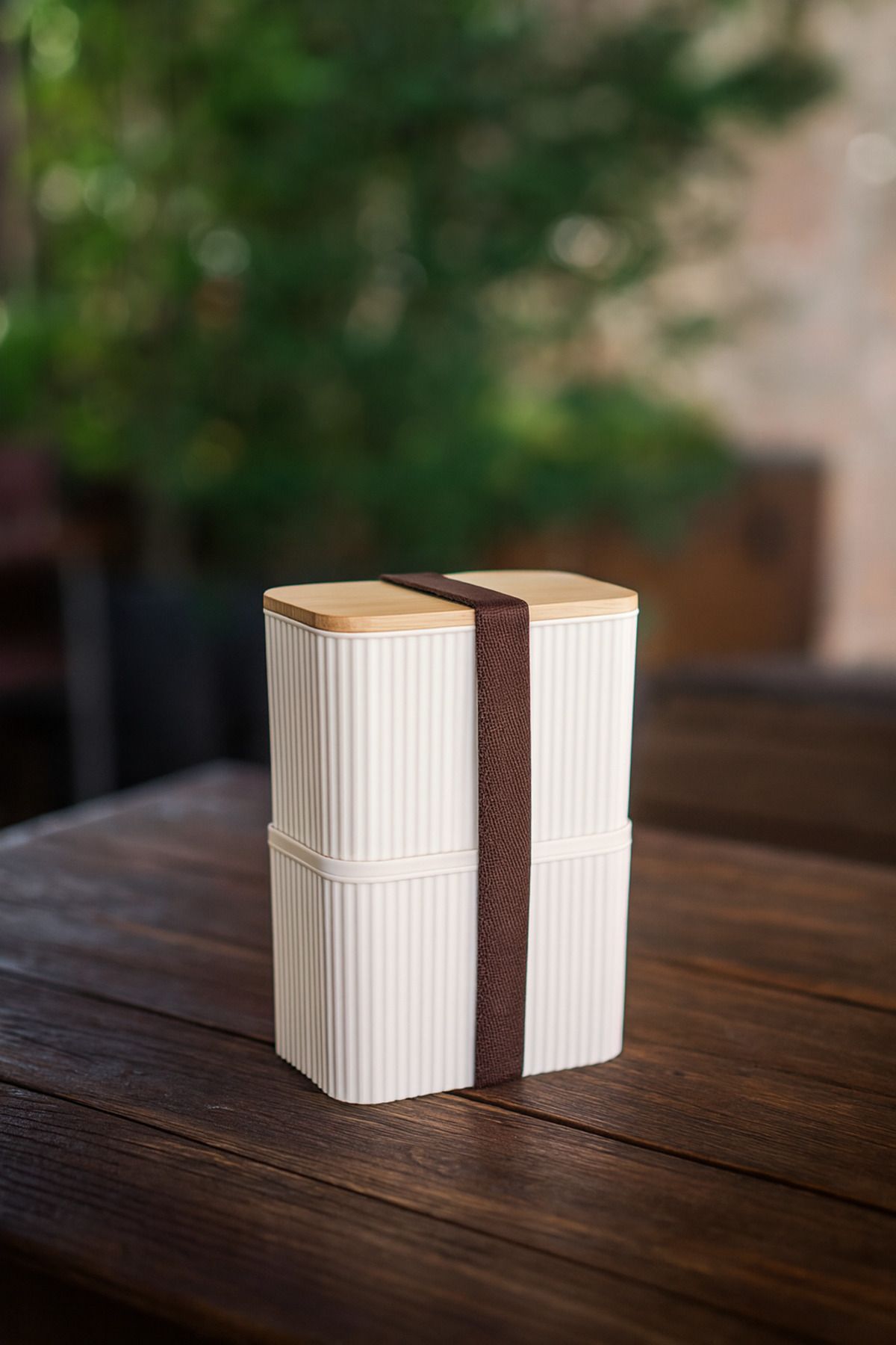 MAKRİ HOME-2 Layer Storage Container Set with Bamboo Lid - 2X1 Liter 1