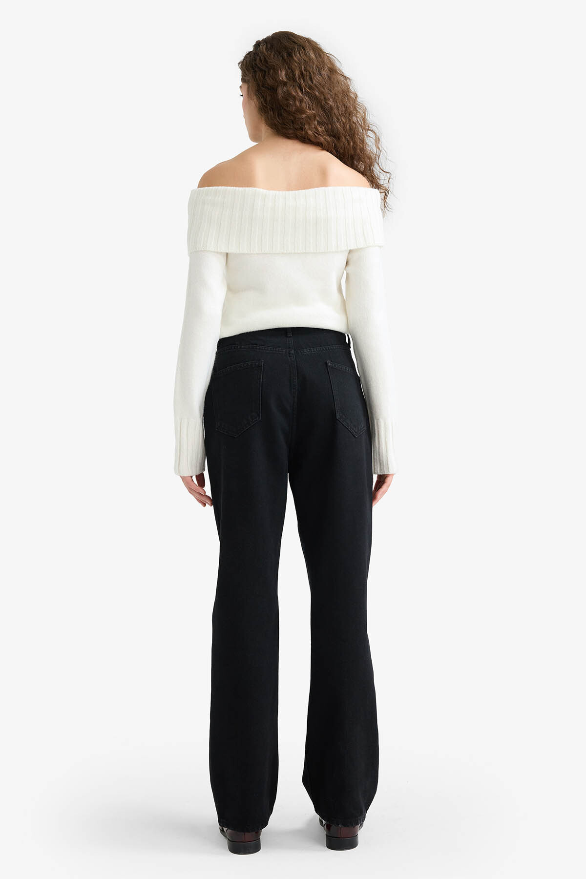 DeFacto Straight Fit Yüksek Bel Uzun Jean Pantolon E9129AX25AU görsel 7