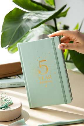 PAPERORA 5 Yıllık Süresiz Günlük Ajanda 13x21 - Yeşil