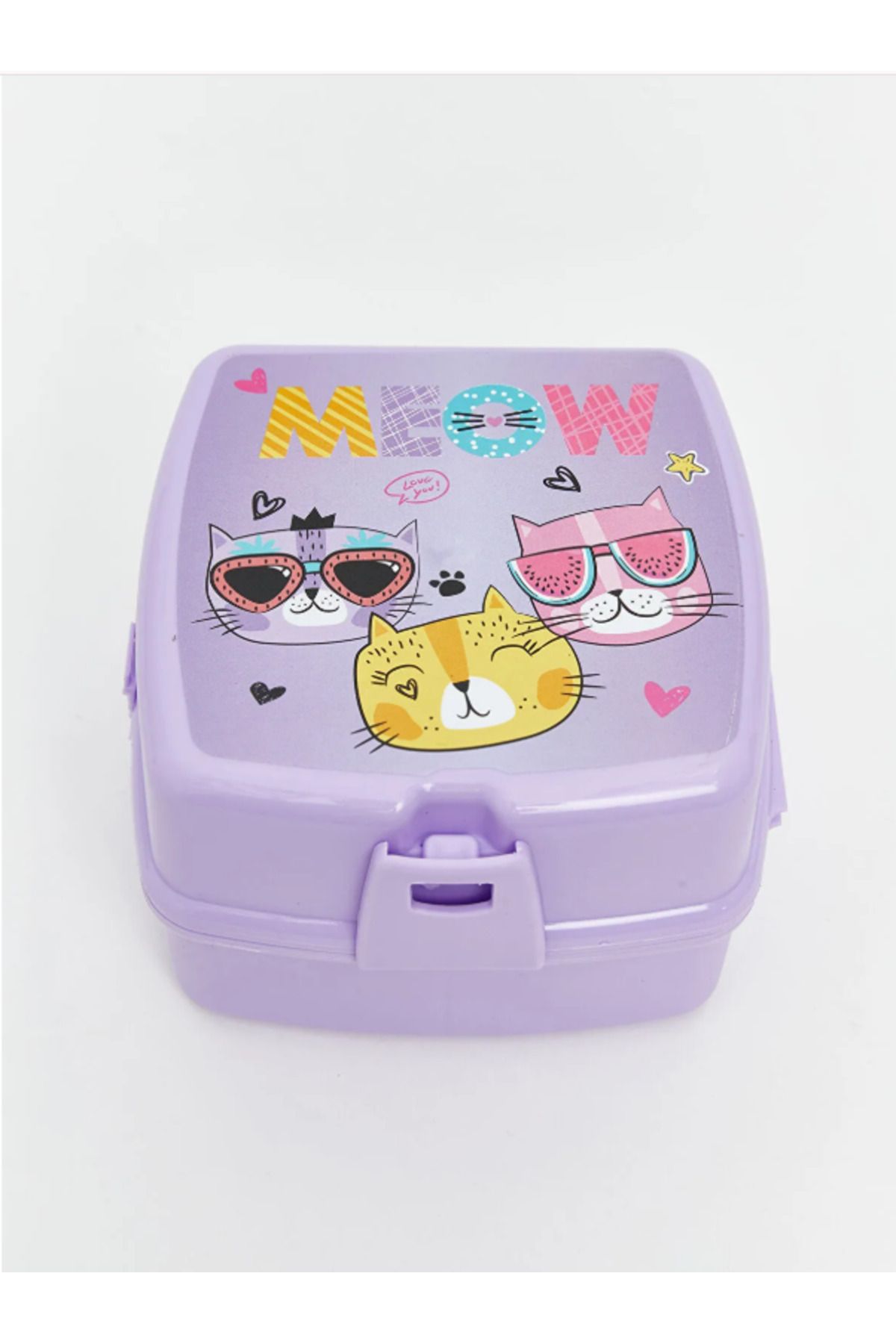 LC Waikiki-Lcw Accessories Lilac Cat Printed Multi-Compartment Storage Container 2