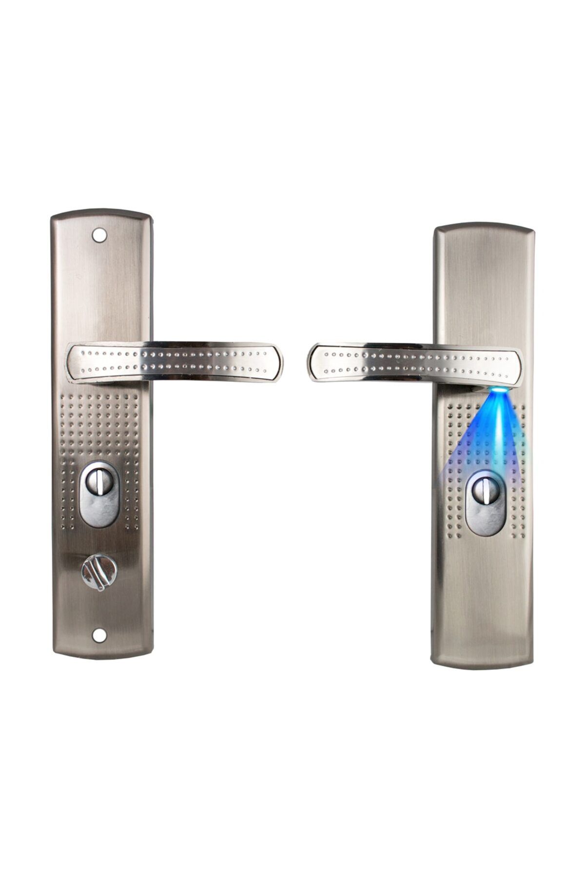 OEM-Handle with shield and LED, universal, standard lock, compatible with metal doors Baron, Kastilio, B 1