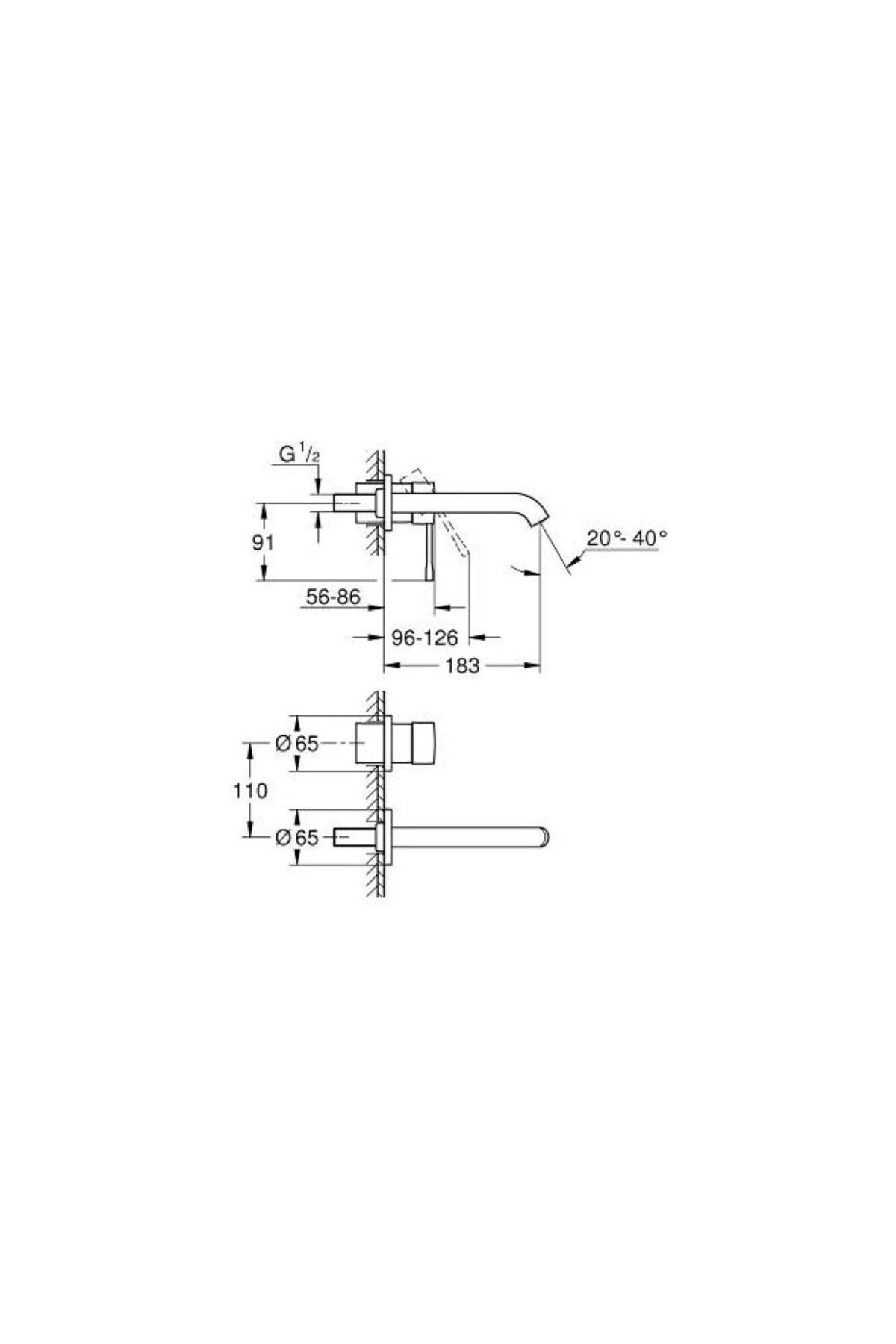 Grohe-صنبور حوض بمفتاحين من إيسنس مقاس M - 29192A01 2
