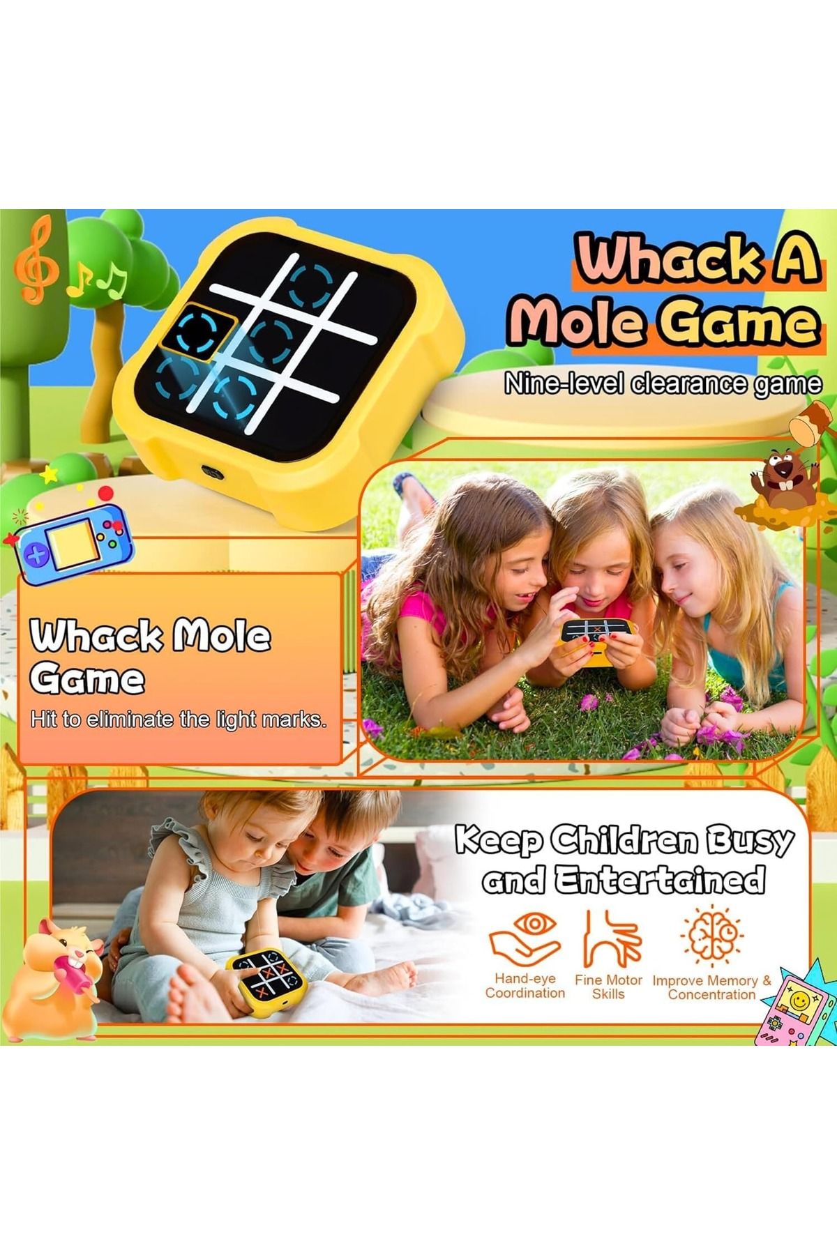 Generic-Portable 3-in-1 Tic Tac Toe Game, Educational and Memory Development Game for Kids Ages 3 and Up 3