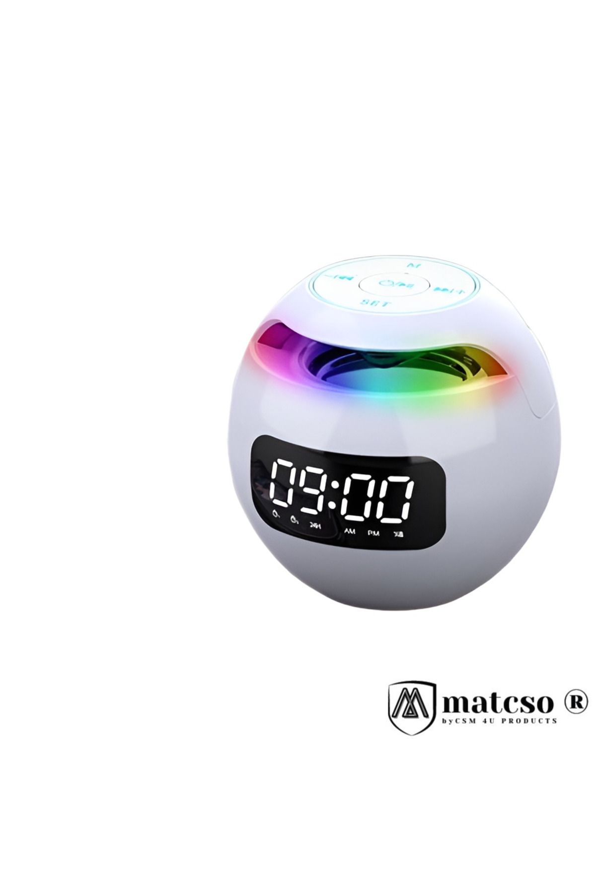 matcso by CSM 4U PRODUCTS®-Portable Wireless Speaker with Digital Alarm Clock and Radio, matcso by CSM 4U PRODUCTS®, White 1