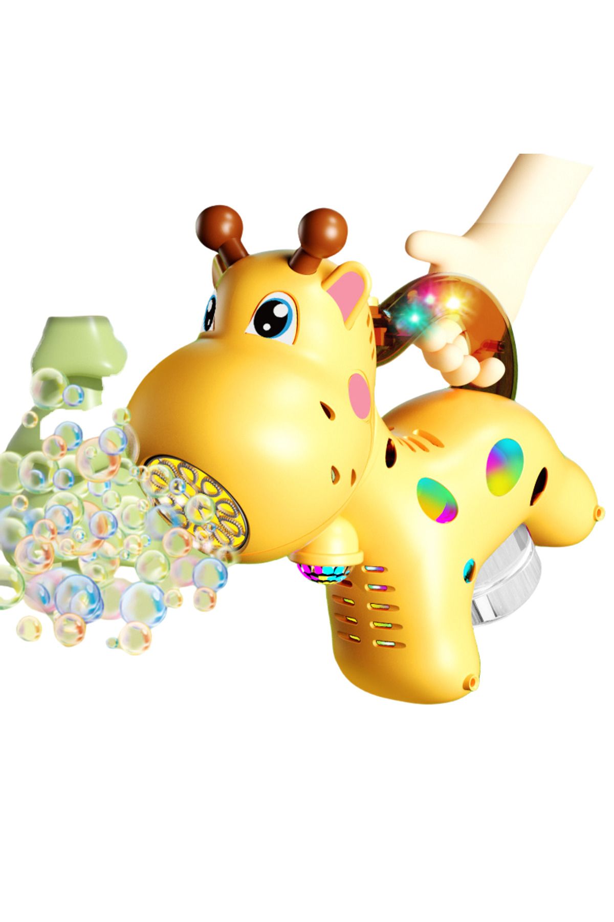 LUDIRO-Girafa cu Baloane de Sapun, lumini, Acumulator USB, 2 in 1 si Design Simpatic 7