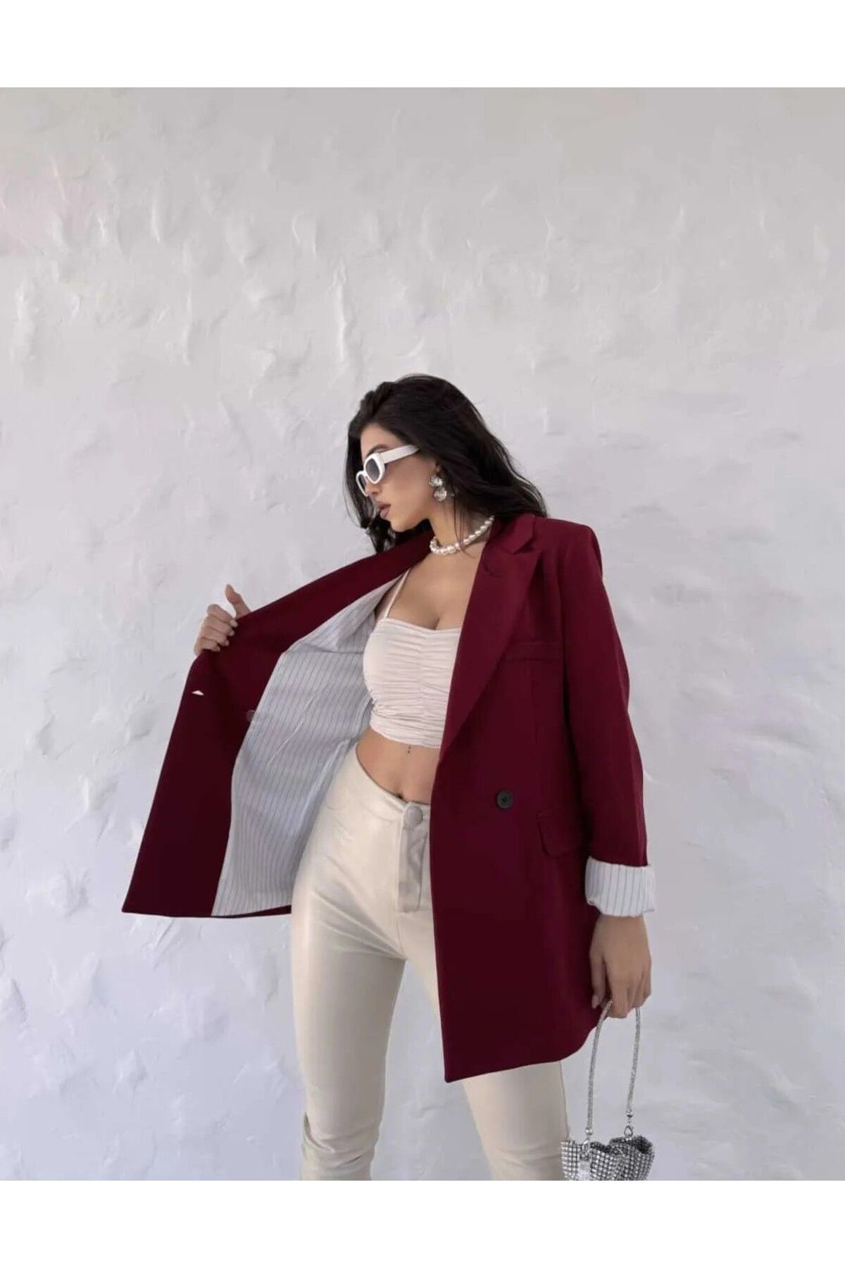 Moda İkra-Blazer Jacket with Buttons on the Front and a Line Inside 3