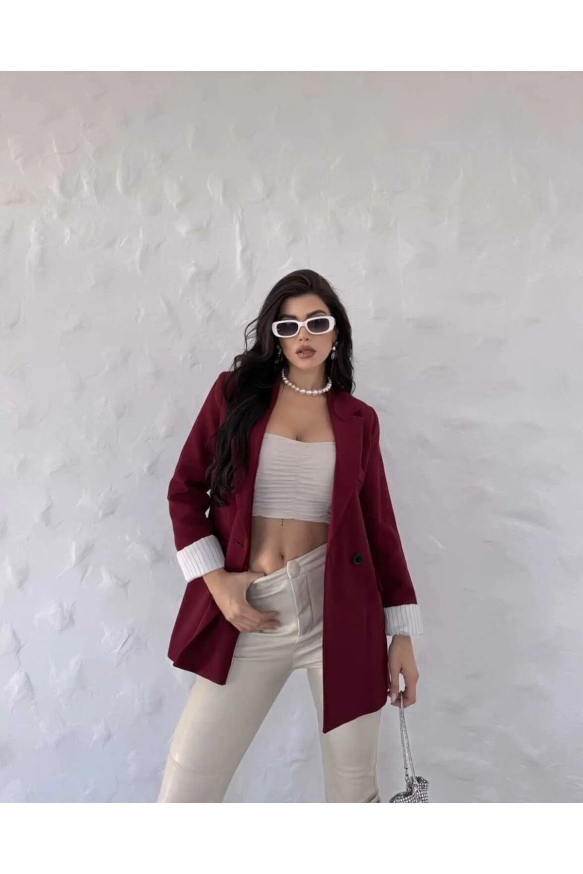 Moda İkra-Blazer Jacket with Buttons on the Front and a Line Inside 5
