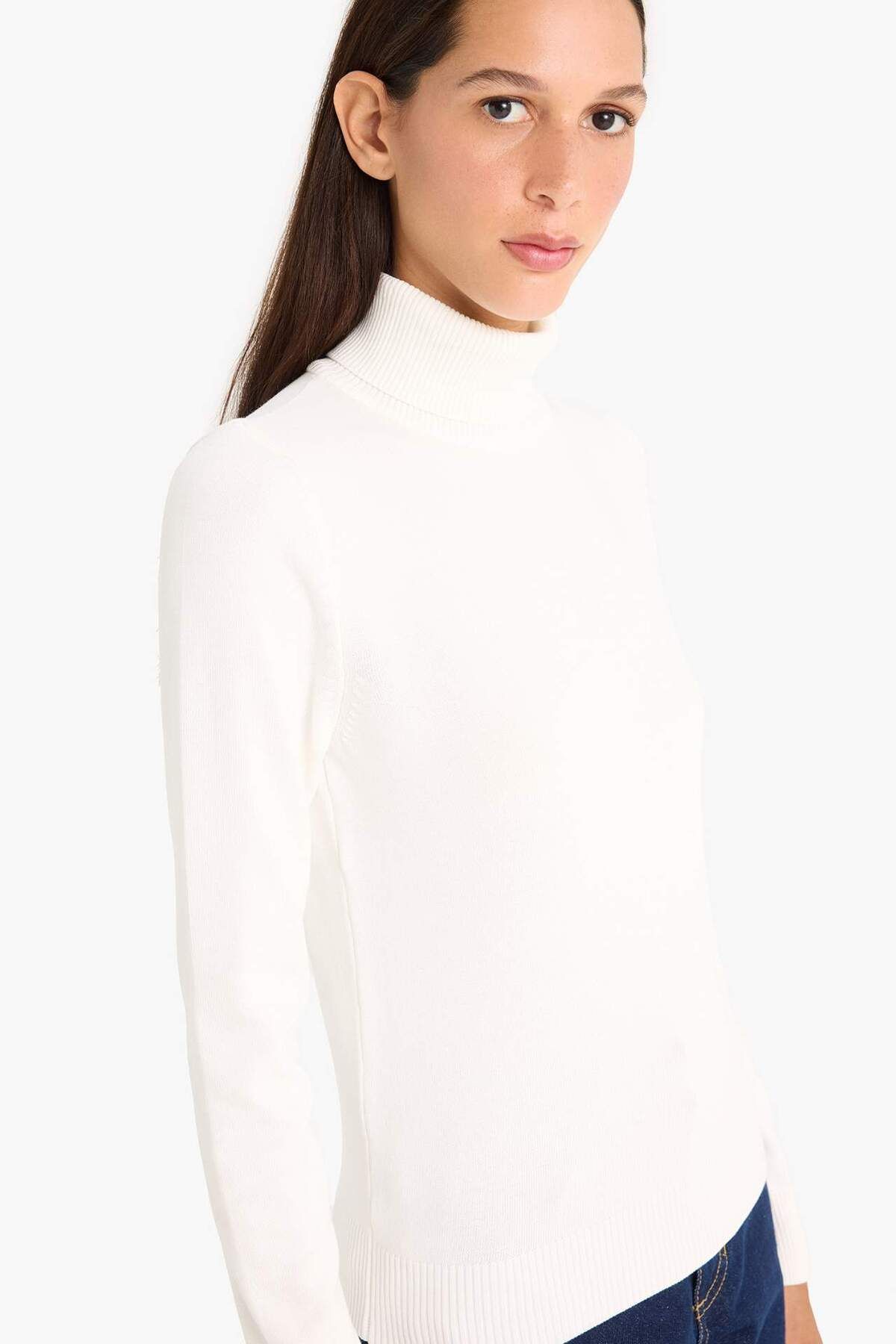 DeFacto-Regular Fit Half Turtleneck Sweater E8498Ax25Wn 3