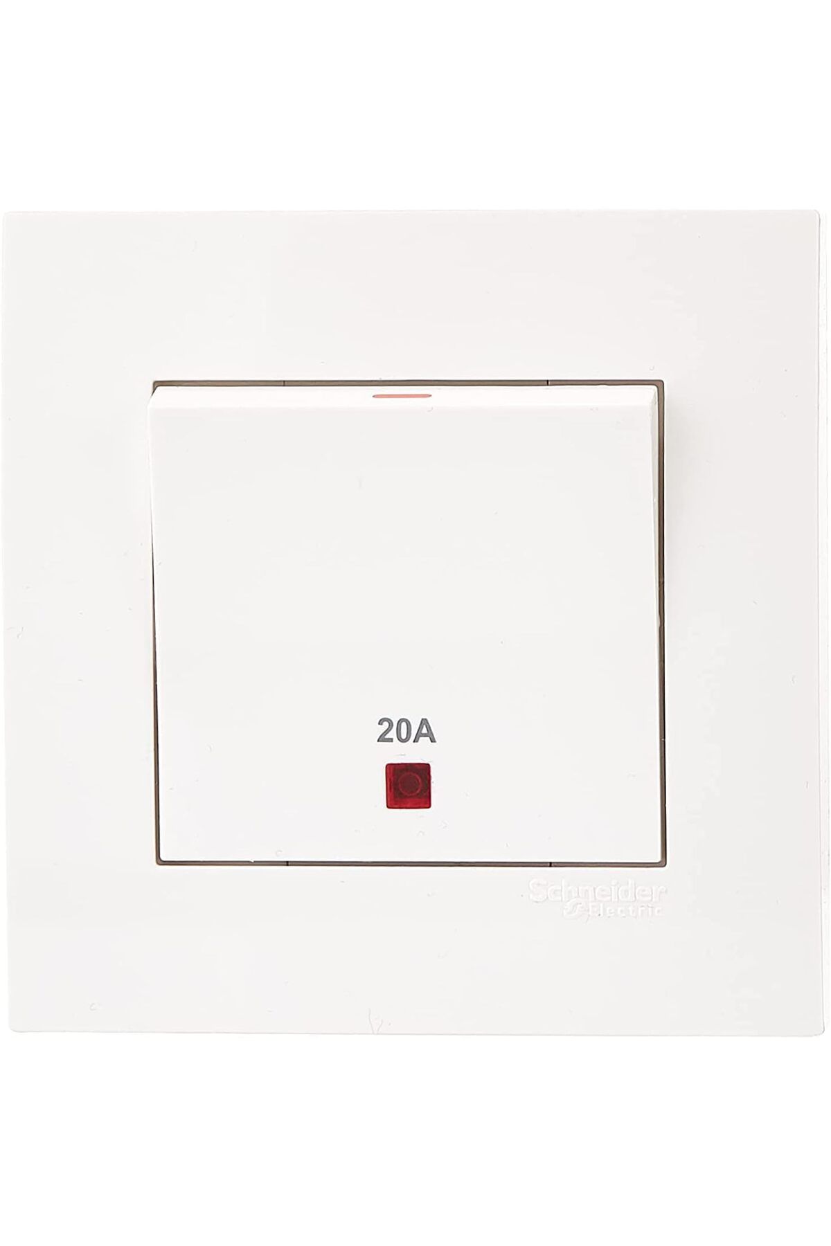 Schneider Electric-KB31D20NER Vivace White - 20A 250V 1 Gang Double Pole Switch with Neon and Earth/ 1