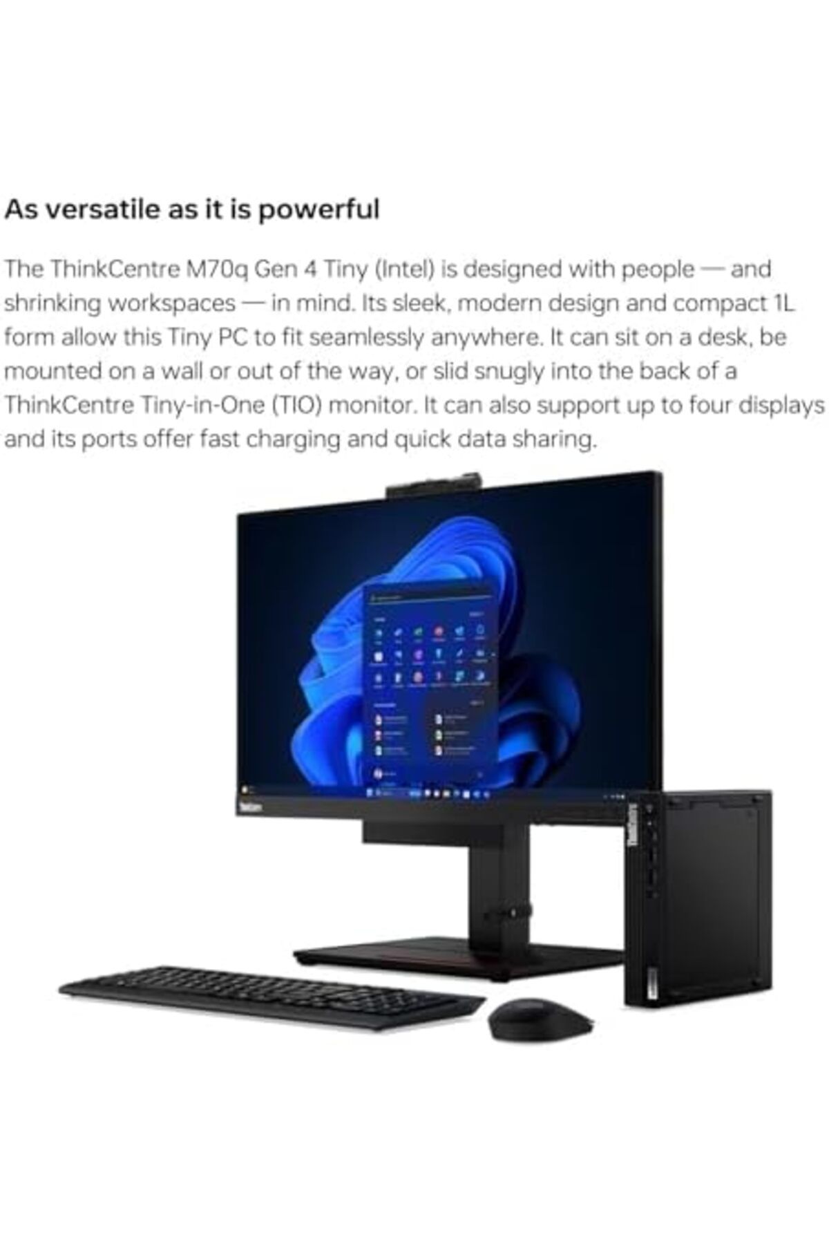 LENOVO-ThinkCentre M70q Mini Desktop, Gen 4, Intel Core i7-13700T, 16GB RAM DDR4, 512GB PCIe SSD, Wi 8