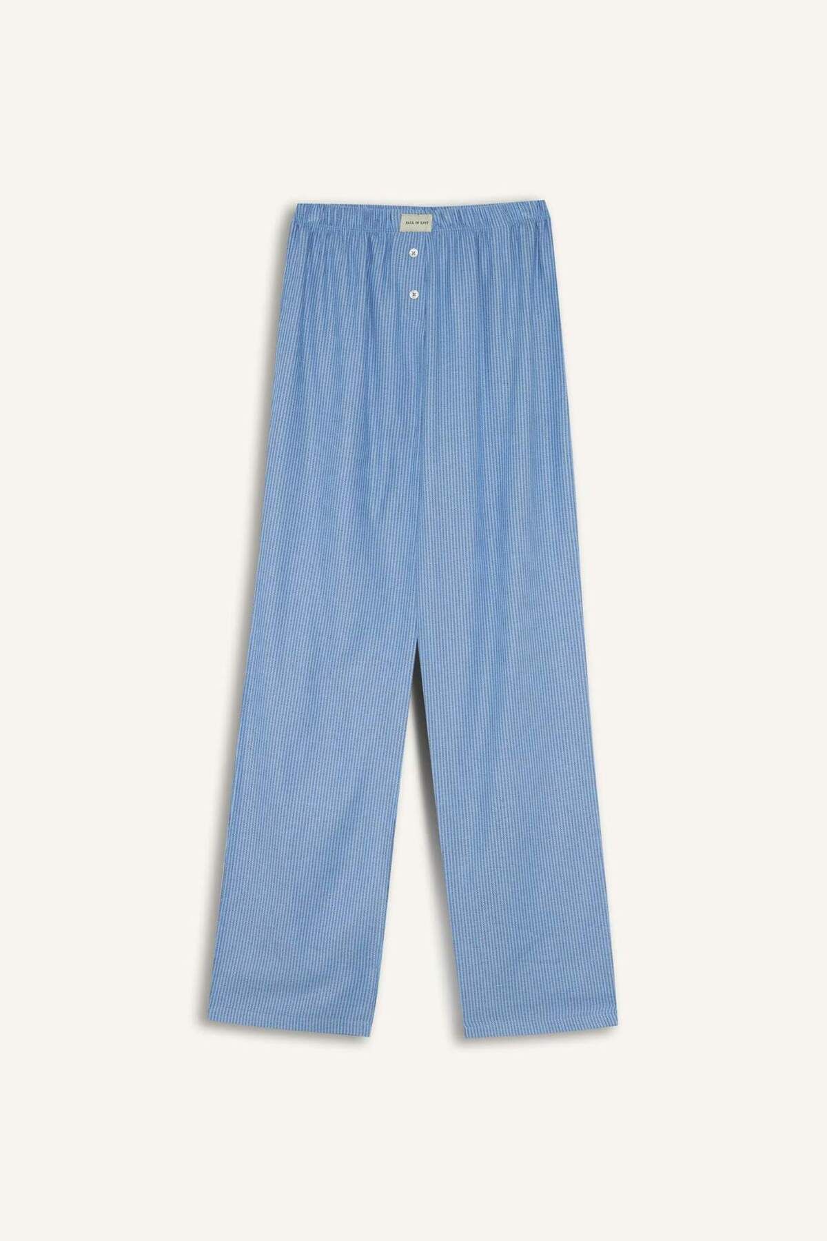 DeFacto-Regular Fit Long Length Striped Pajama Bottom-Fall in Love E8645Ax25Au 6