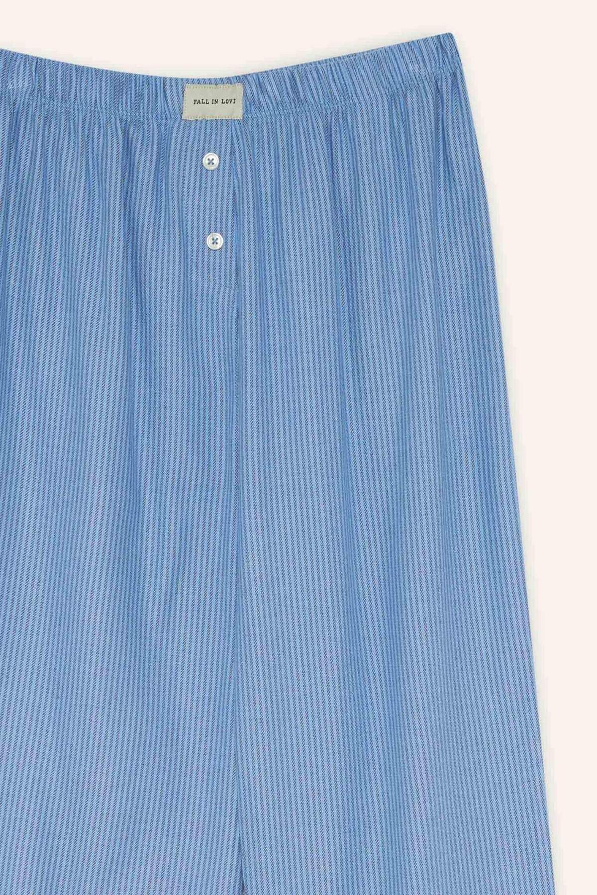 DeFacto-Regular Fit Long Length Striped Pajama Bottom-Fall in Love E8645Ax25Au 7