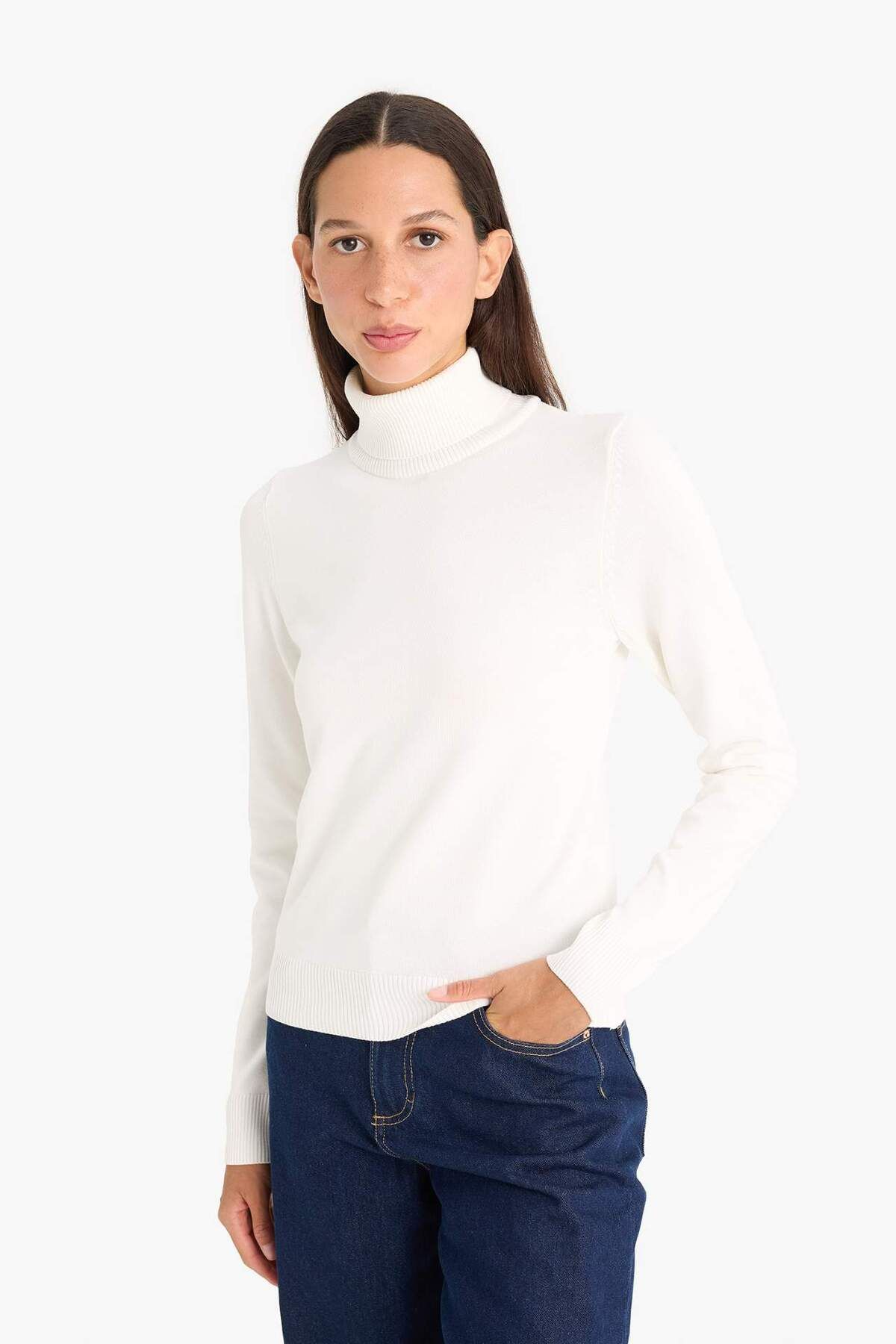 DeFacto-Regular Fit Half Turtleneck Sweater E8498Ax25Wn 4