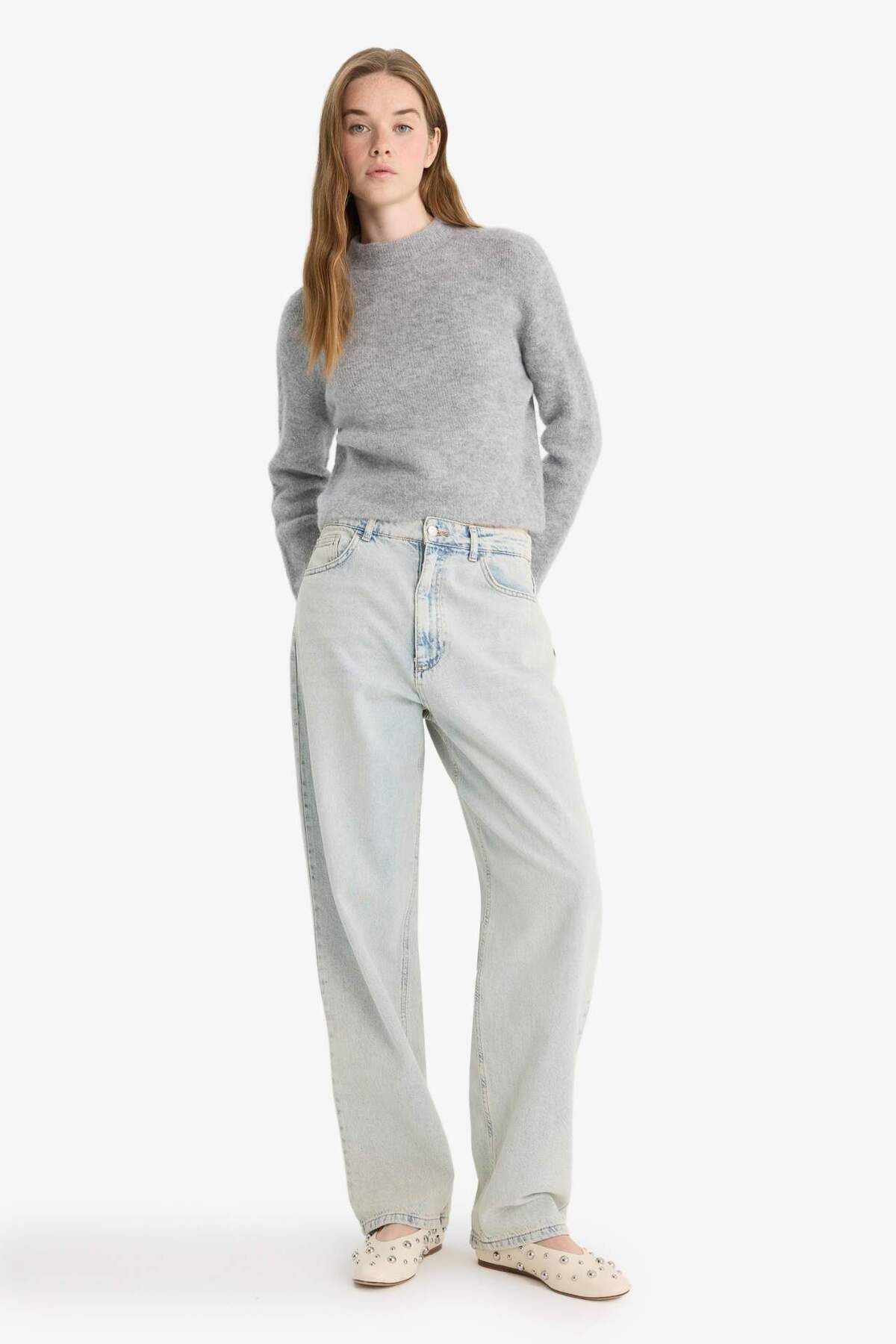 DeFacto-Regular Fit Half Turtleneck Sweater F4768Ax25Wn 2