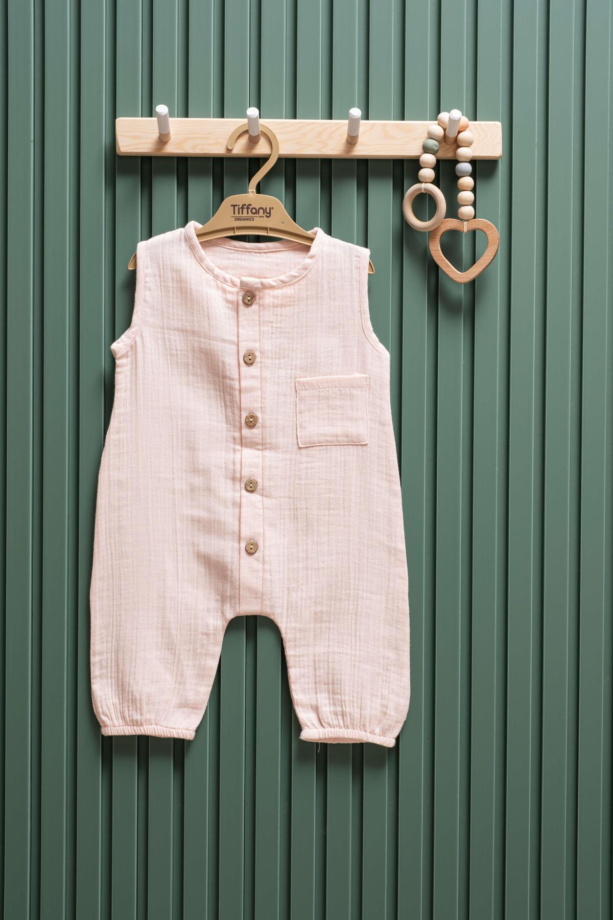 Tiffany Müslin Uzun Atlet Tulum 3 24 Ay %100 Pamuk Bebek Yazlık Tulum fotoğrafı 5 (önizleme)