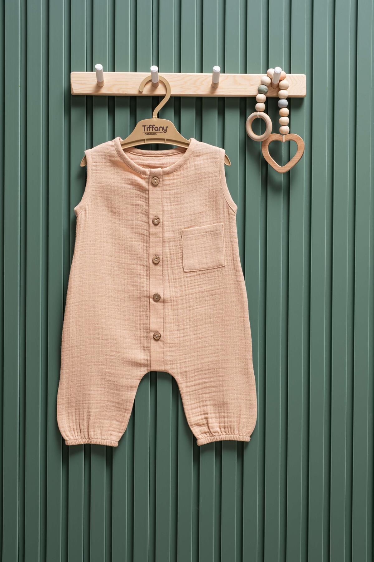 Tiffany Müslin Uzun Atlet Tulum 3 24 Ay %100 Pamuk Bebek Yazlık Tulum fotoğrafı 4 (önizleme)