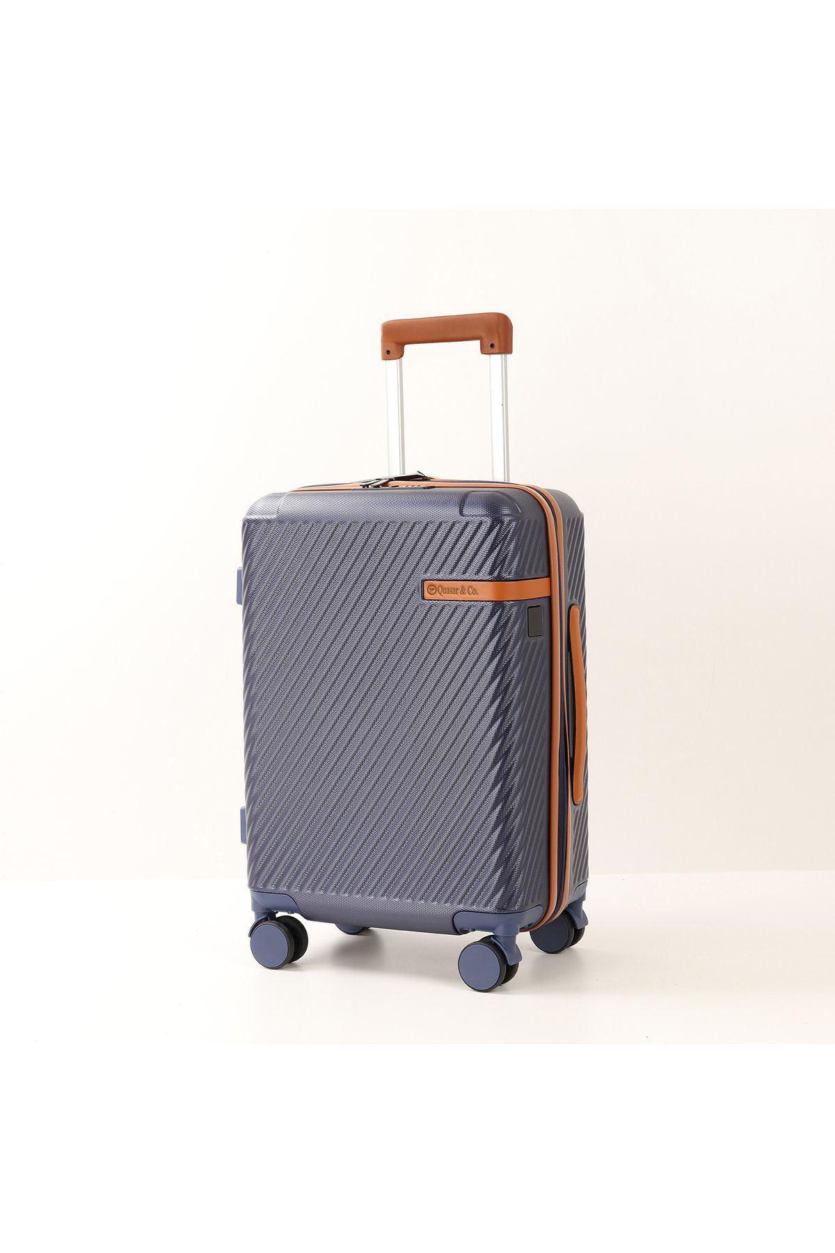 Quasar & Co.-Set of 3 trolleys S/M/L, suitcases, luggage with lock, telescopic handle, suitcases with 4 wheels, ABS, blue 5