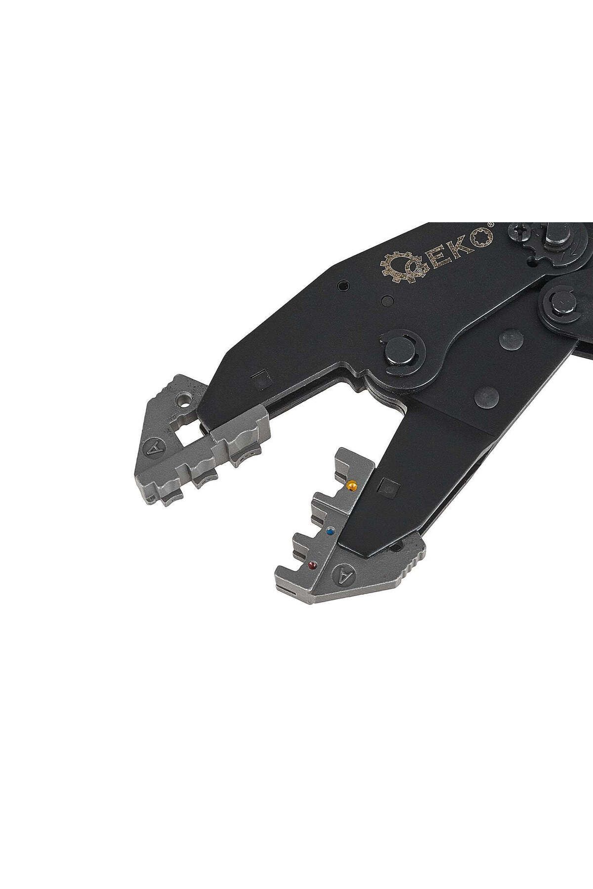 GEKO-CRIMPING PLIERS FOR CONNECTORS AND SOCKETS WITH 5 INTERCHANGEABLE HEADS 7