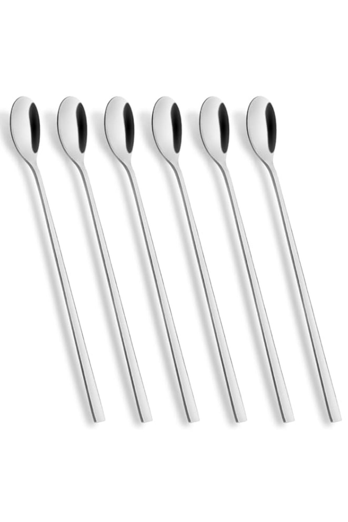 Generic-AOOSY Latte Spoons Long Handle Teaspoons Set of 6 Stainless Steel 9 inches Mixing Ice Cream Stirrin 1
