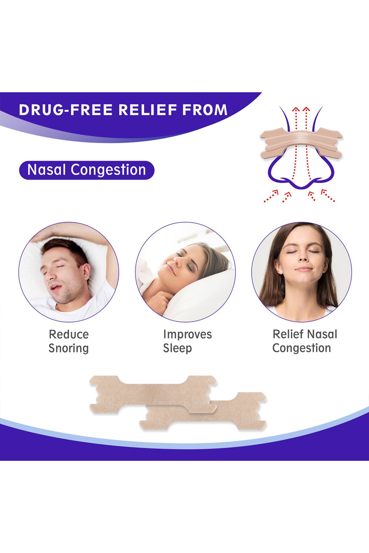 sefudun-30 Pcs Nasal Strips for Better Breathing, Nose Strips to Reduce Snoring, Relieve Nasal Congestion 4