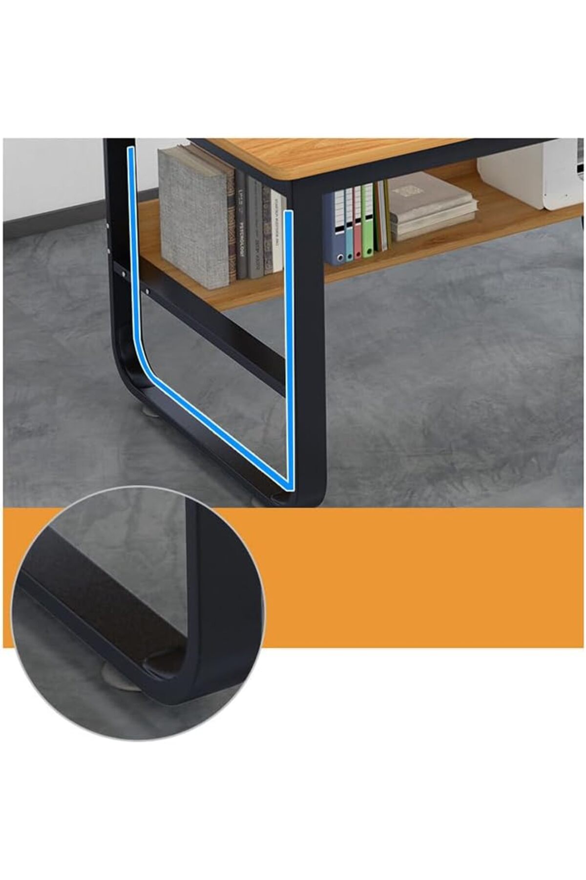AGD-Computer and Gaming Desk with Book Storage Shelf by 4