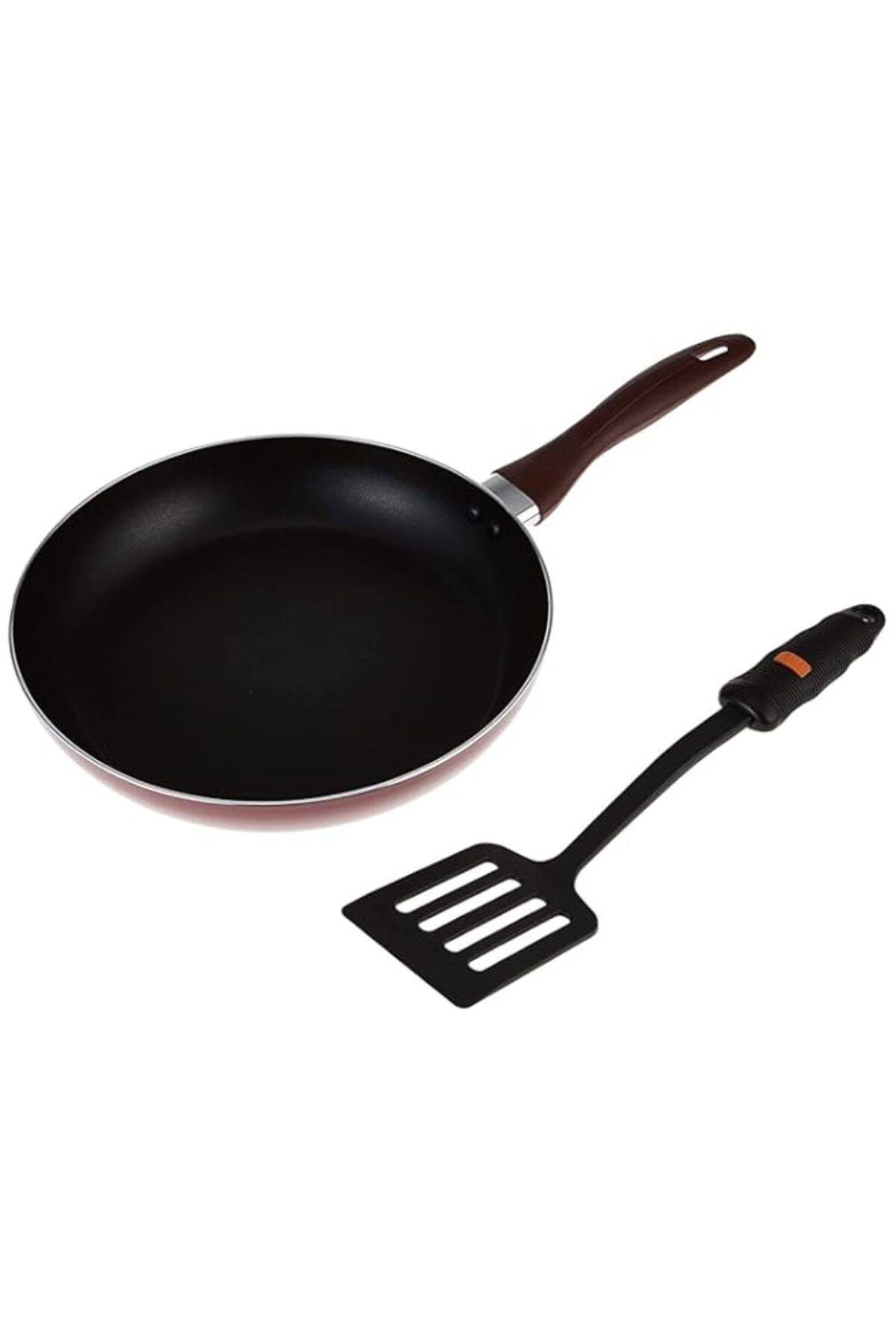 Generic-Royalford 2 Pcs Non-Stick Frying Pan 26cm with Nylon Turner - Frying Pan Deluxe Value Set, Fry Pan 1