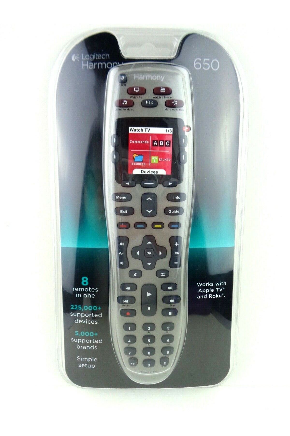 logitech-جهاز تحكم عن بعد هارموني 650 بالأشعة تحت الحمراء، جهاز تحكم عن بعد عالمي 1