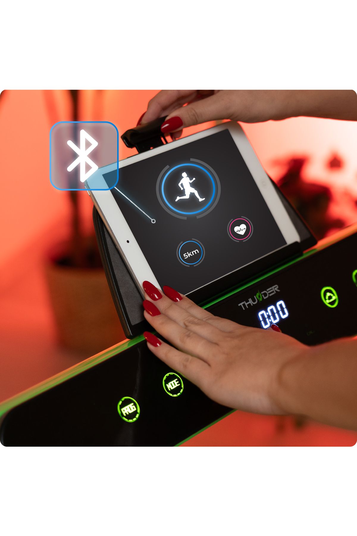Thunder-Electric treadmill, Race-Green, Maximum speed 14km/h, maximum supported 130kg 7
