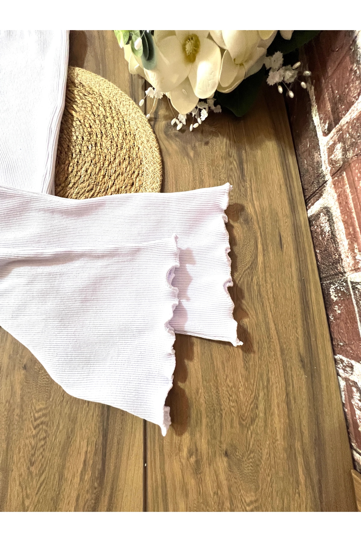 Babyelisco Kız çocuk pamuklu kaşkorse ispanyol paça tayt beyaz 1-12 yaş fotoğrafı 5 (önizleme)