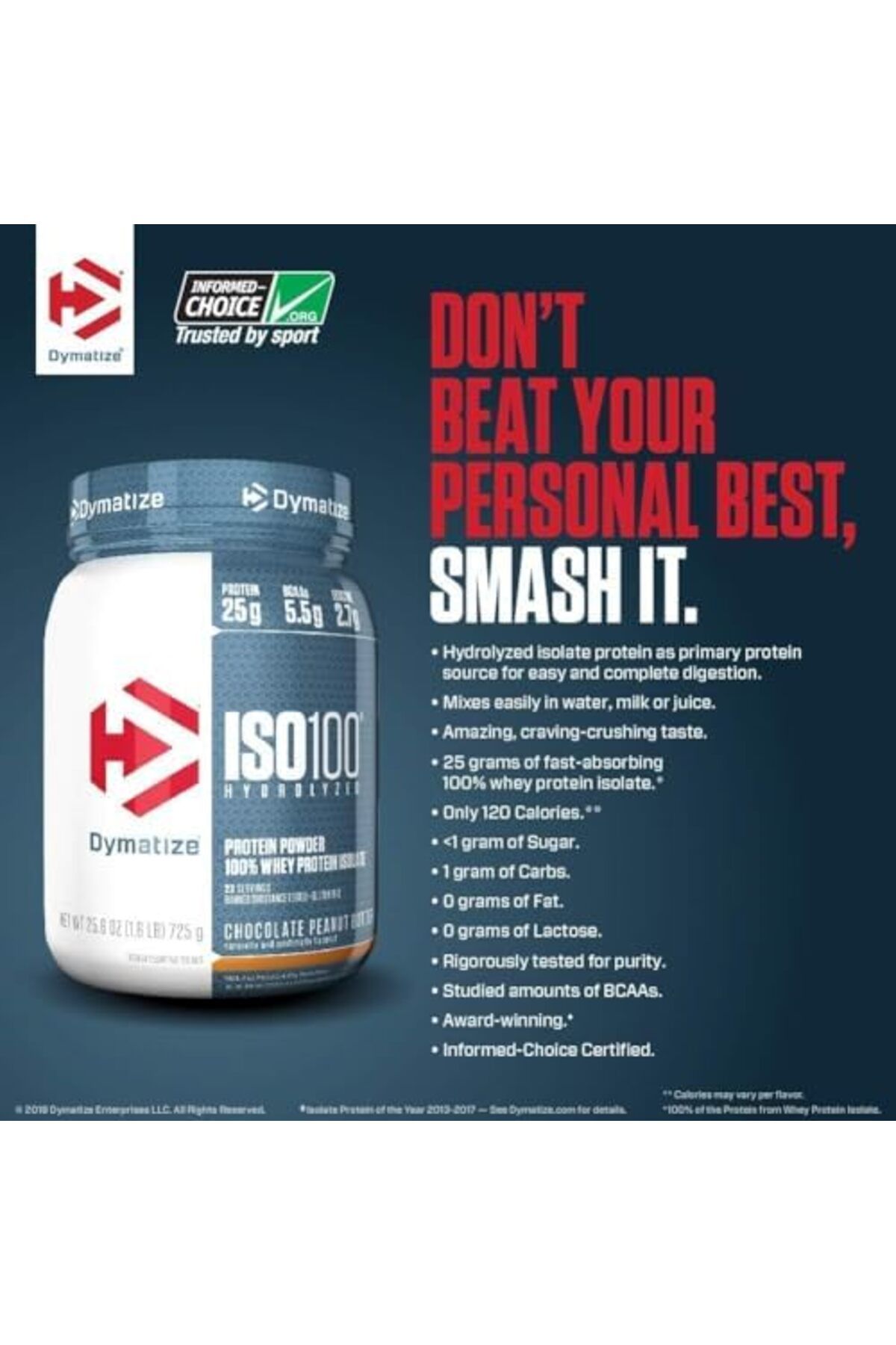 Dymatize-ISO 100 Protein Powder with 25g of Hydrolyzed 100% Whey Isolate, Strawberry, Package may va 8