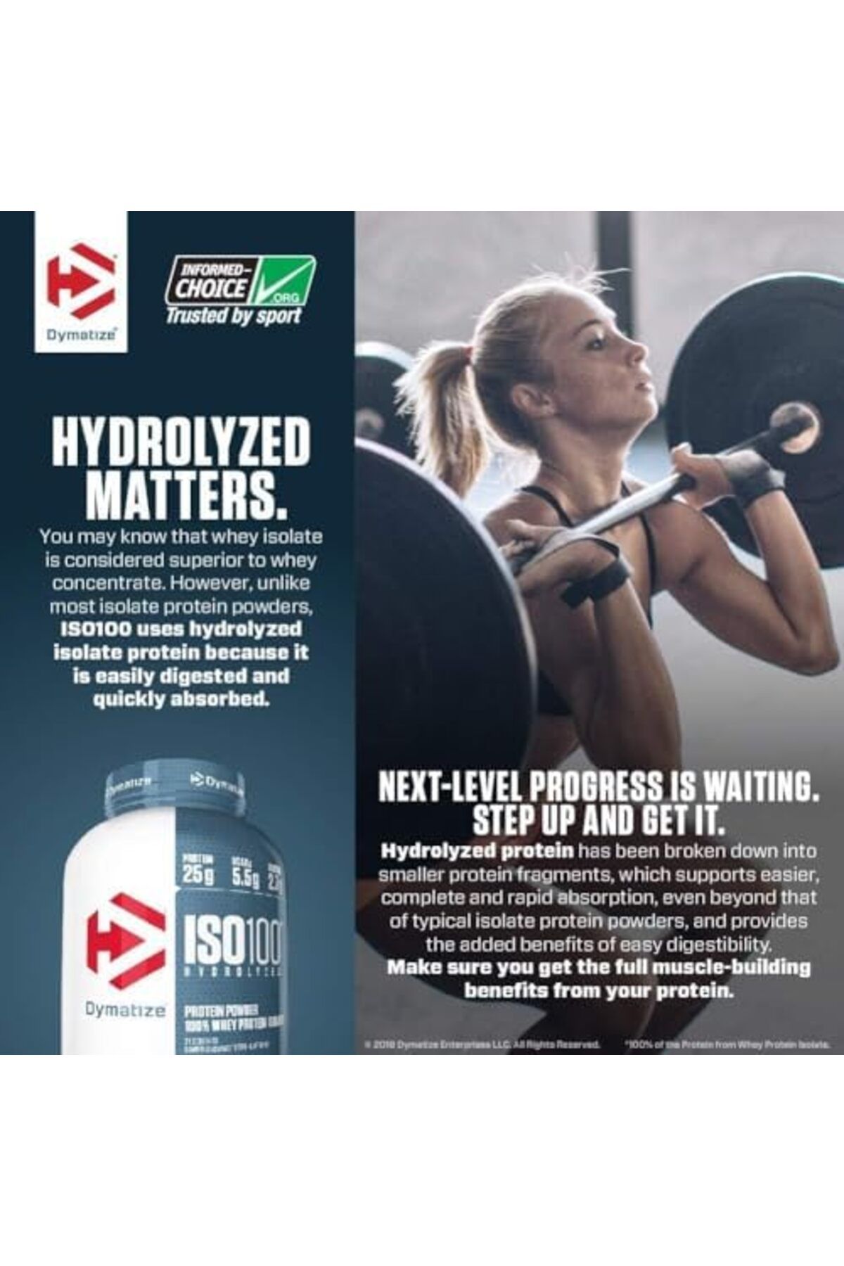 Dymatize-ISO 100 Protein Powder with 25g of Hydrolyzed 100% Whey Isolate, Strawberry, Package may va 6