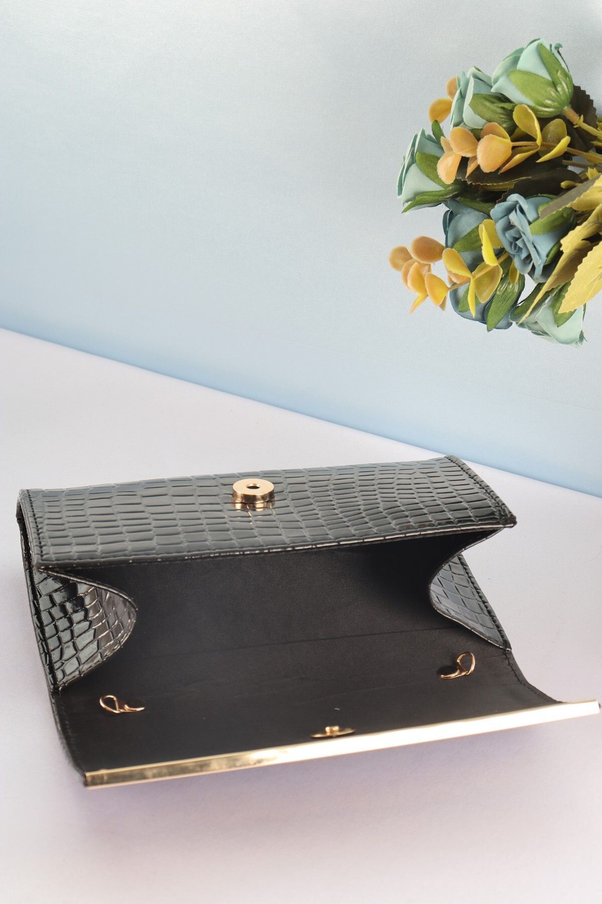 weem bag-Elysara Eb0399 |   Crocodile Pattern Fancy Slatted Portfolio Bag 3