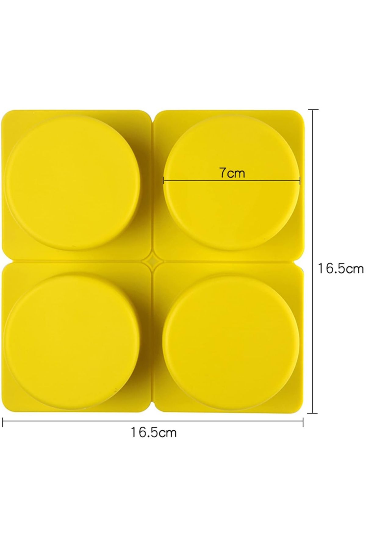 awwaline-Set 4 silicon molds, awwaline, round, yellow, ideal for muffins, cakes, eggs, DIY projects, wax, can 2
