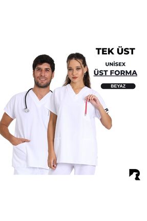 KARGA ÜNİFORMA TEK ÜST FORMA - Unisex Yarasa Kol Hemşire Ve Doktor Forması Ta...