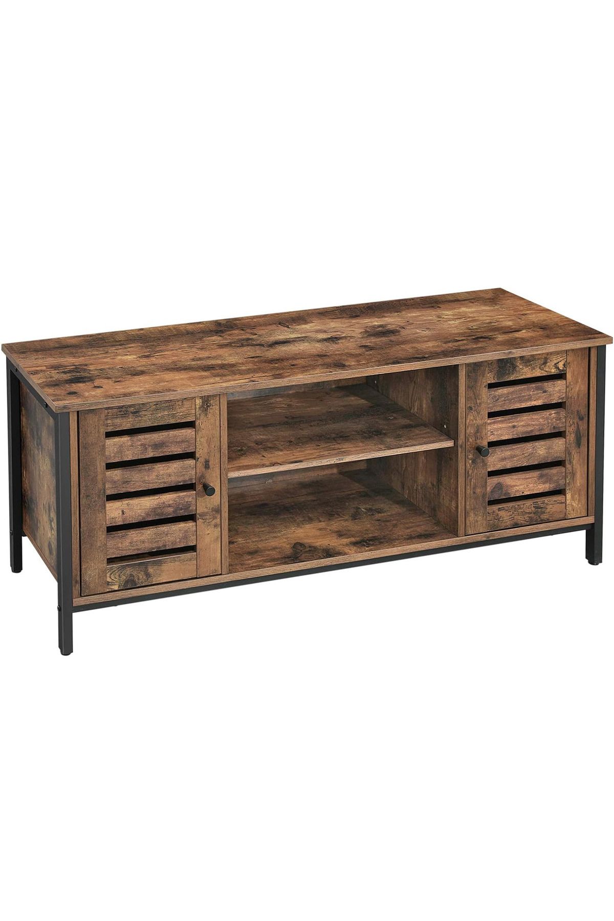 VASAGLE-Low chest of drawers for TV stand, with shelves and 2 storage spaces with door, 110x40x50cm 1
