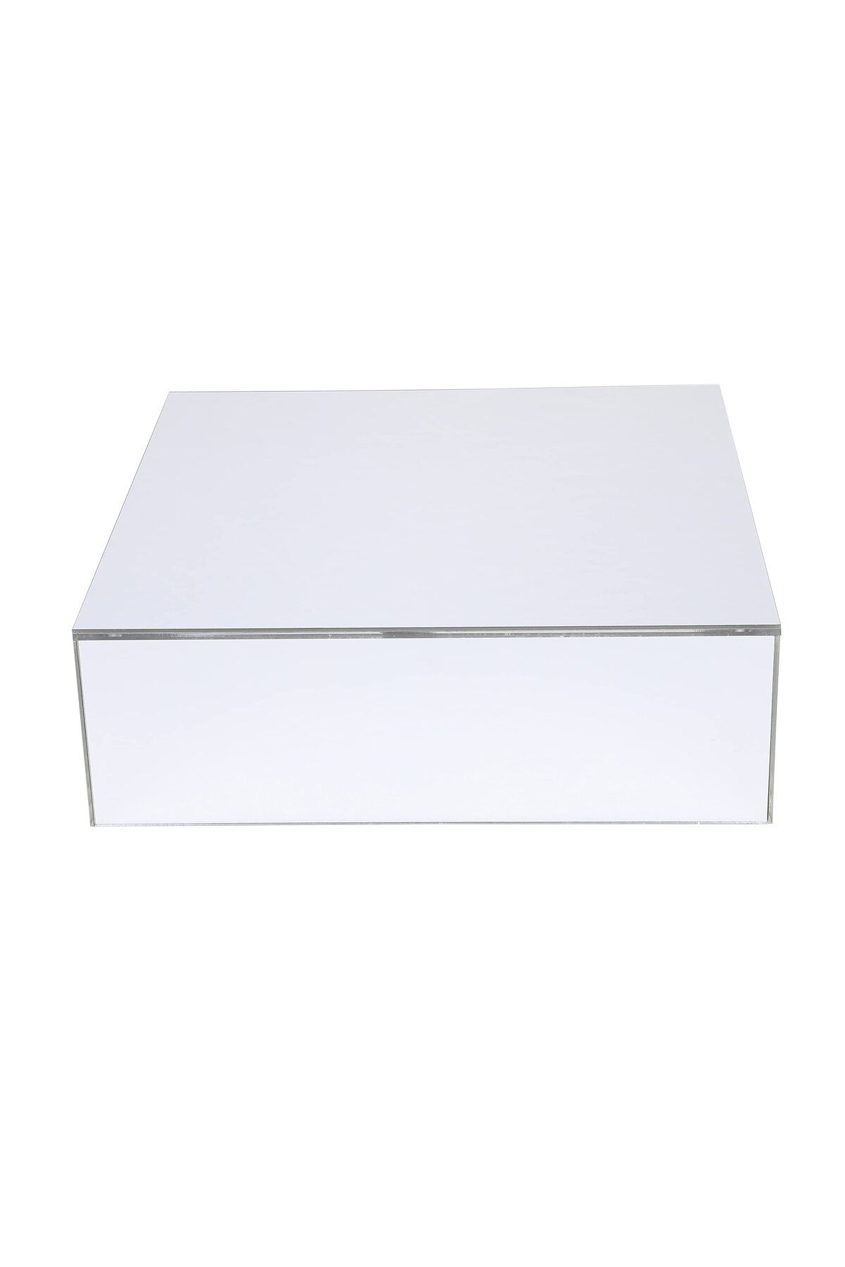 Lamsit Ibdaa-Acrylic Cake Box, Silver Mirror, 10x10x3 in, Display Case, Gift, Dustproof 2