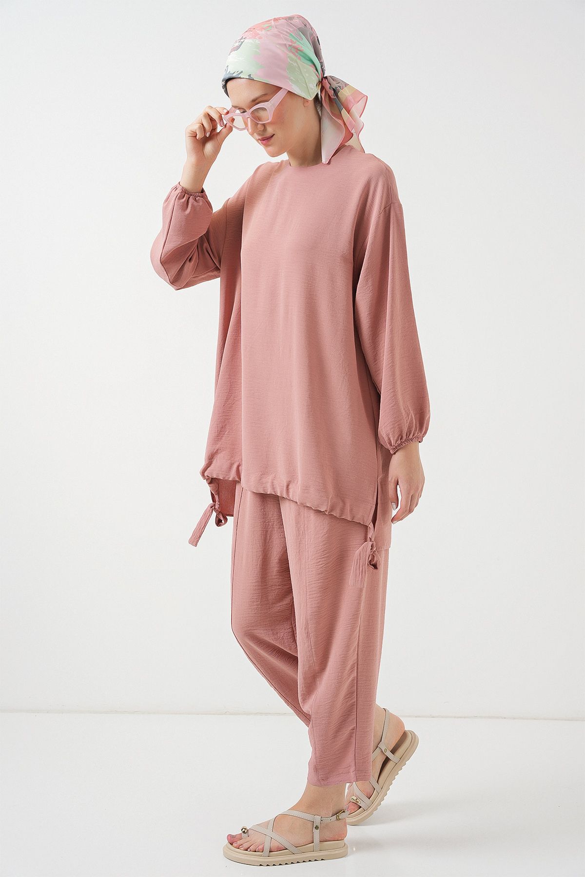 Bigdart-6682 Tunic Trousers Double Set - Salmon 3