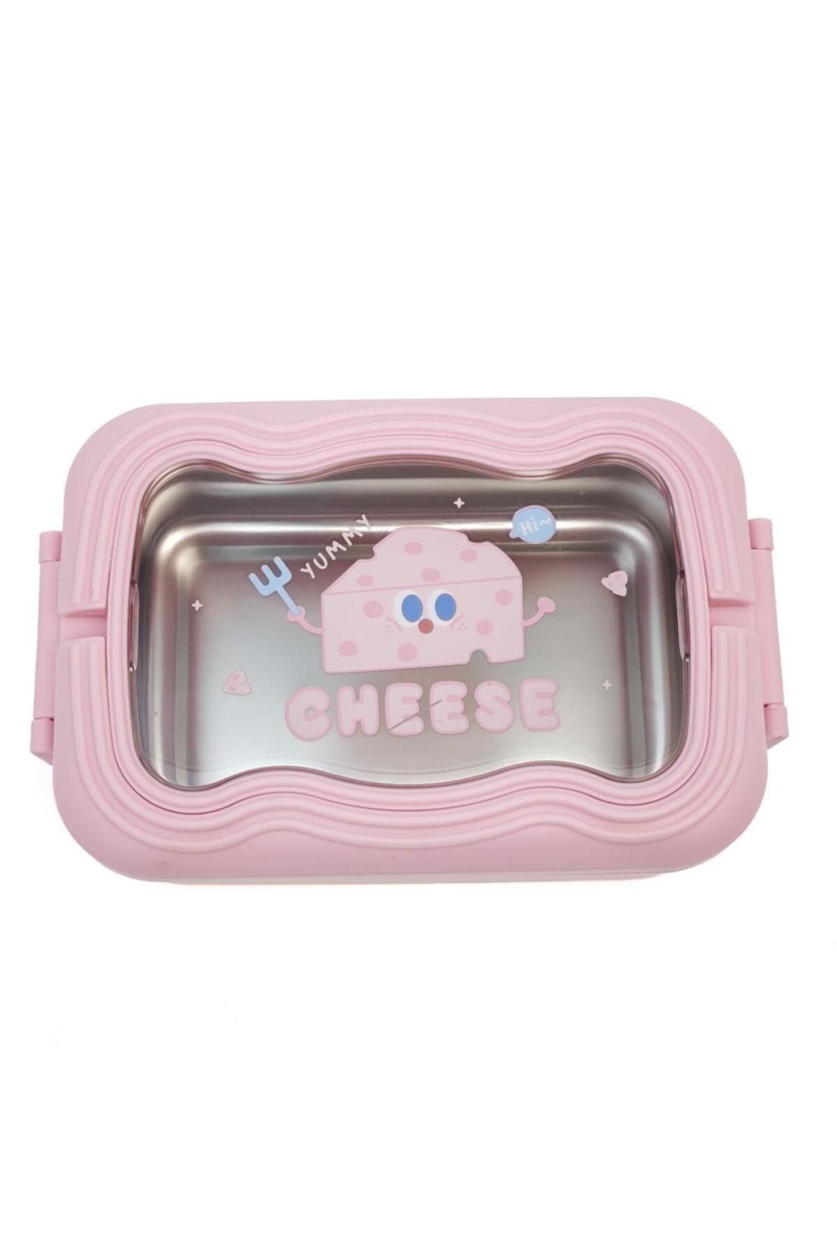 DNS-Stainless steel lunch box for school, 1 compartment, lid with handle, 750 ml, pink ML-6336 5