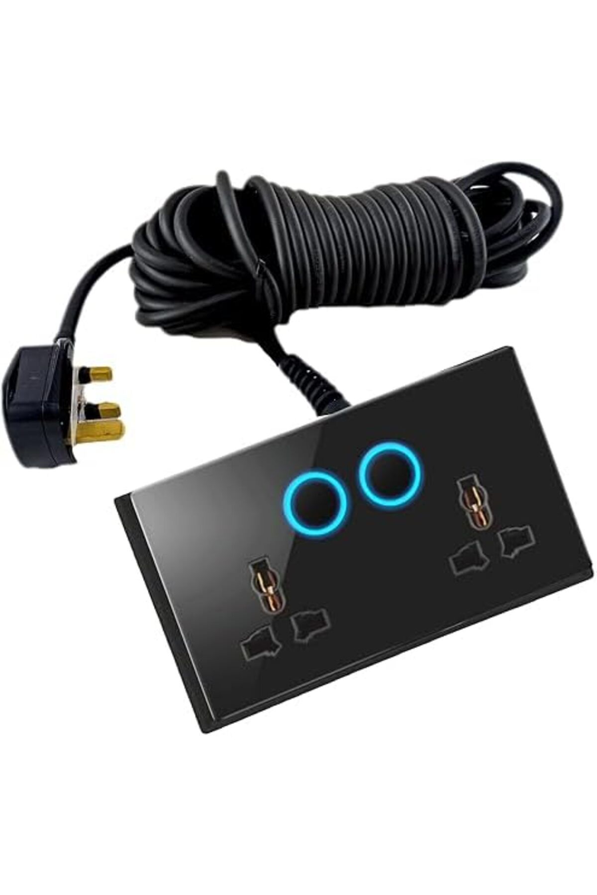 HASSAN-'s Dual Neon Indicator Extension with 13A Double Universal Glass Socket, Premium Tempered Fini 7