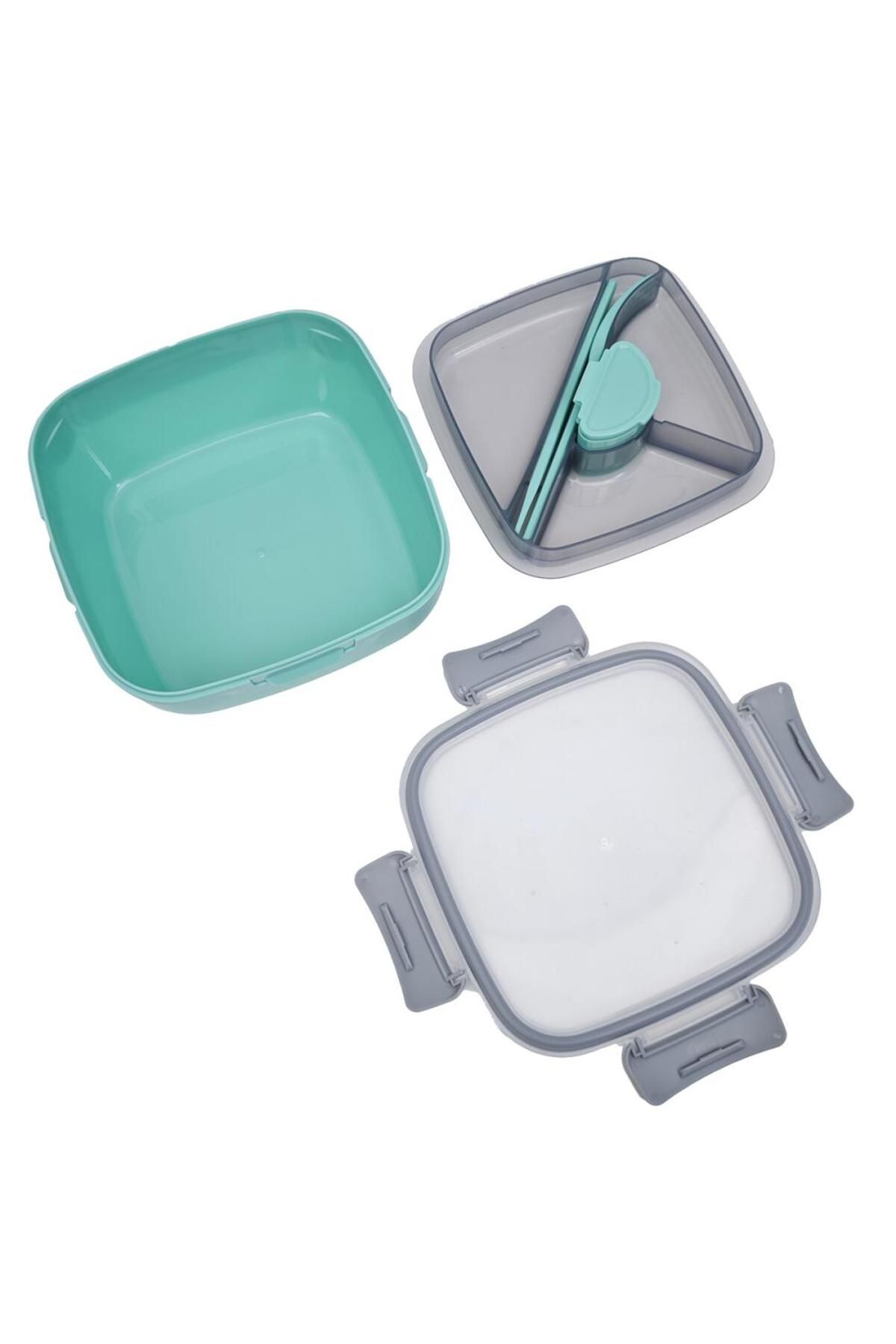 DNS-Children's bento box, square, large compartments, 1570 ml green HSD6522 5