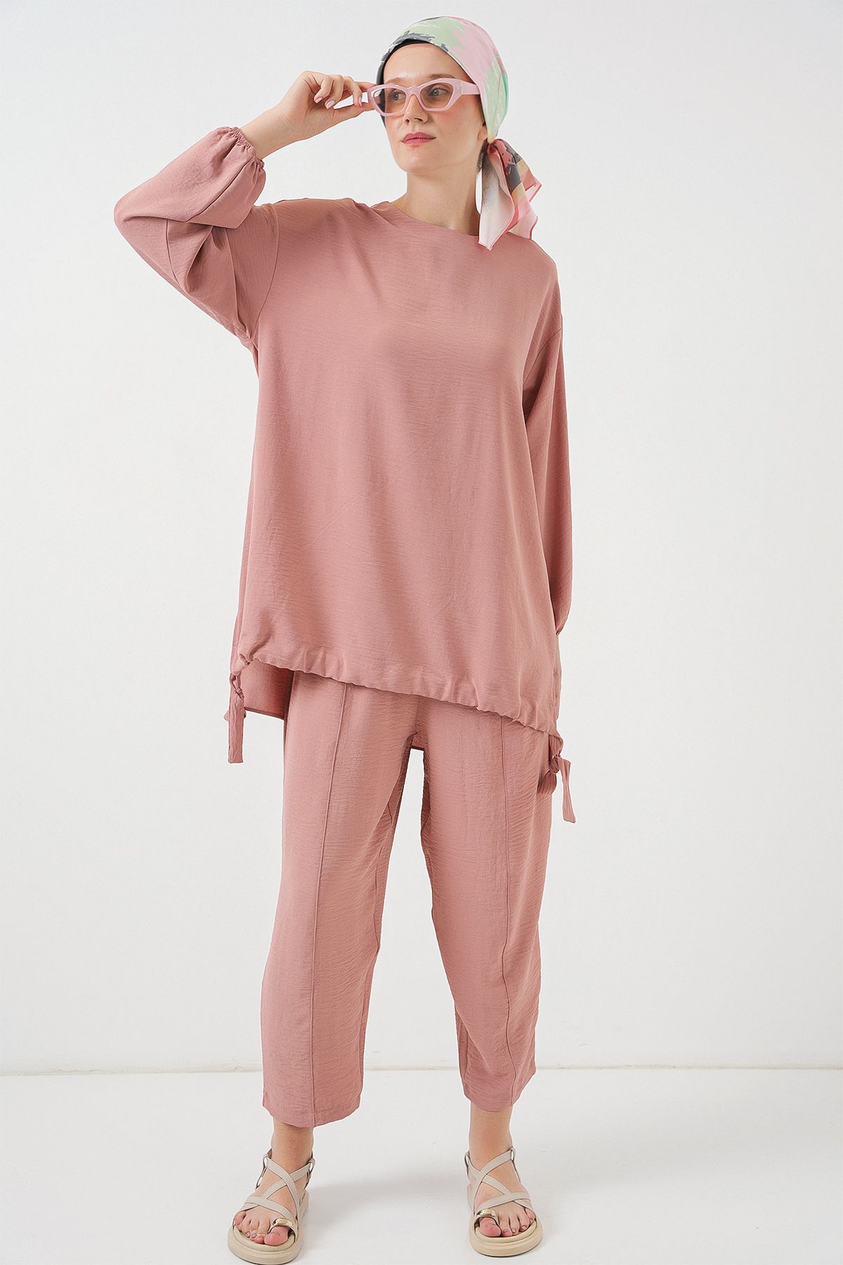 Bigdart-6682 Tunic Trousers Double Set - Salmon 1