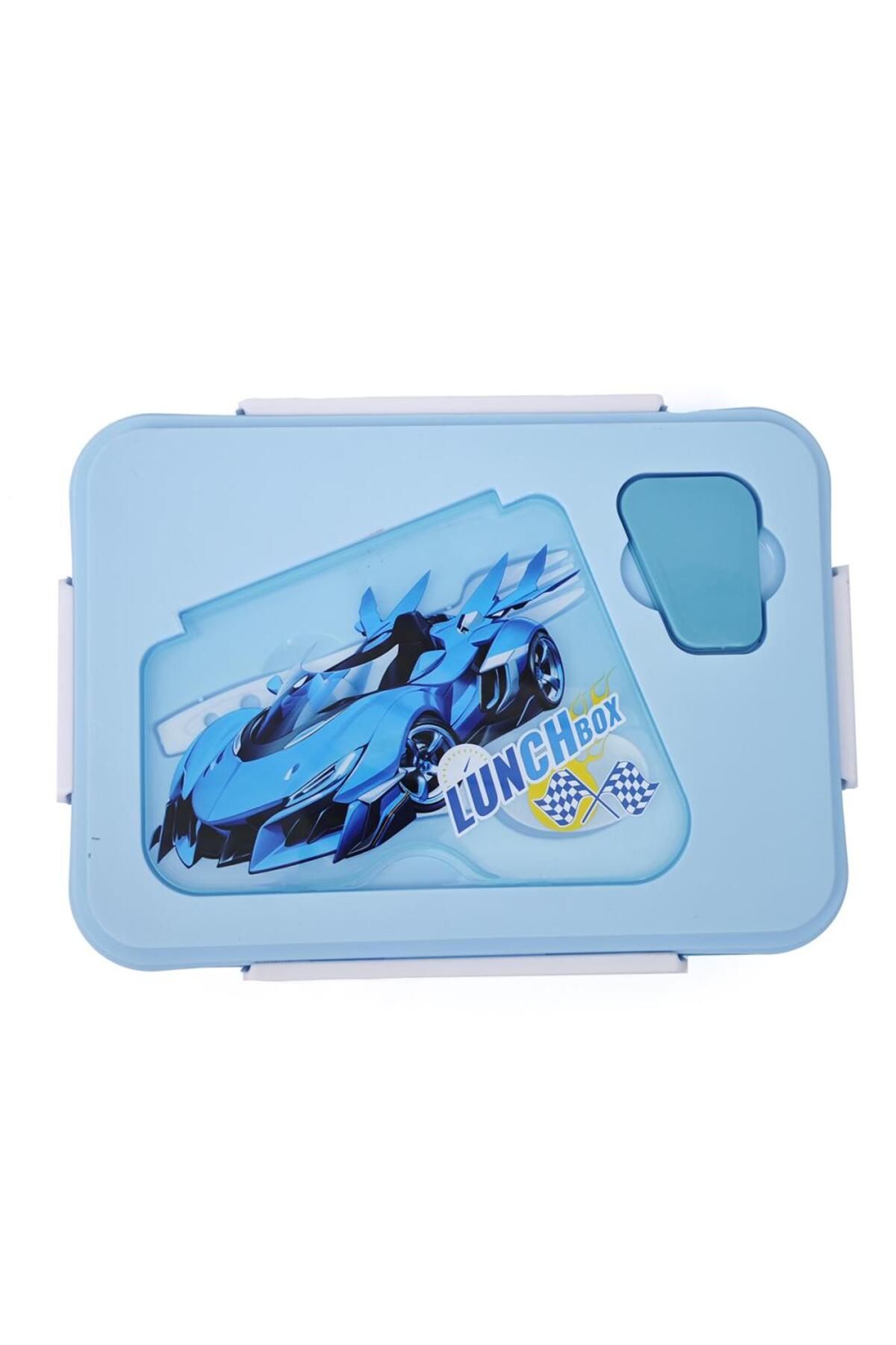 DNS-Caserola mare compartimentata pentru pranz copii, capac flip, 1100 ml, albastru YSY3026-1 2