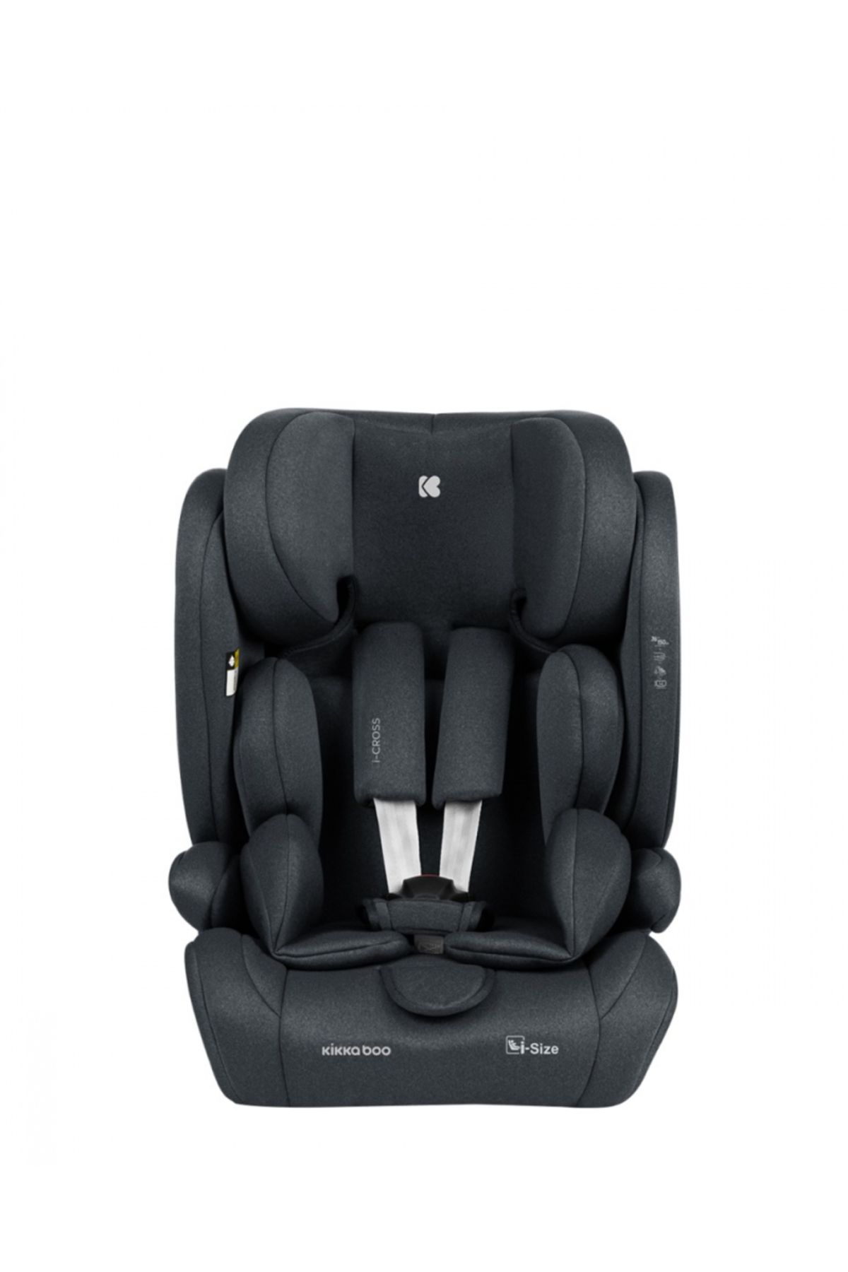 Kikka Boo-Car seat with ISOFIX KikkaBoo i-Cross i-SIZE Dark Grey 76-150 cm, 13-position adjustable headrest with 2