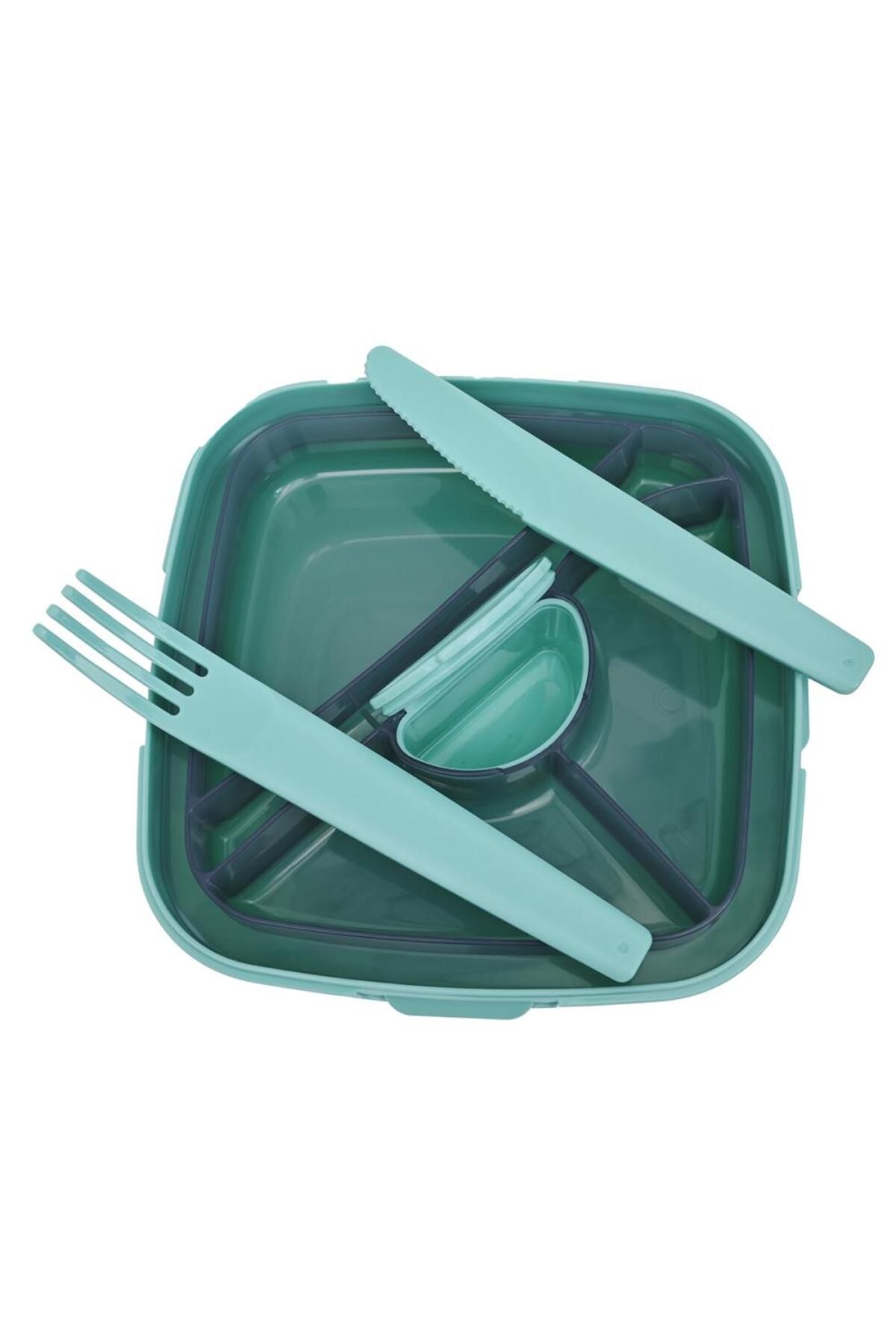 DNS-Children's bento box, square, large compartments, 1570 ml green HSD6522 6