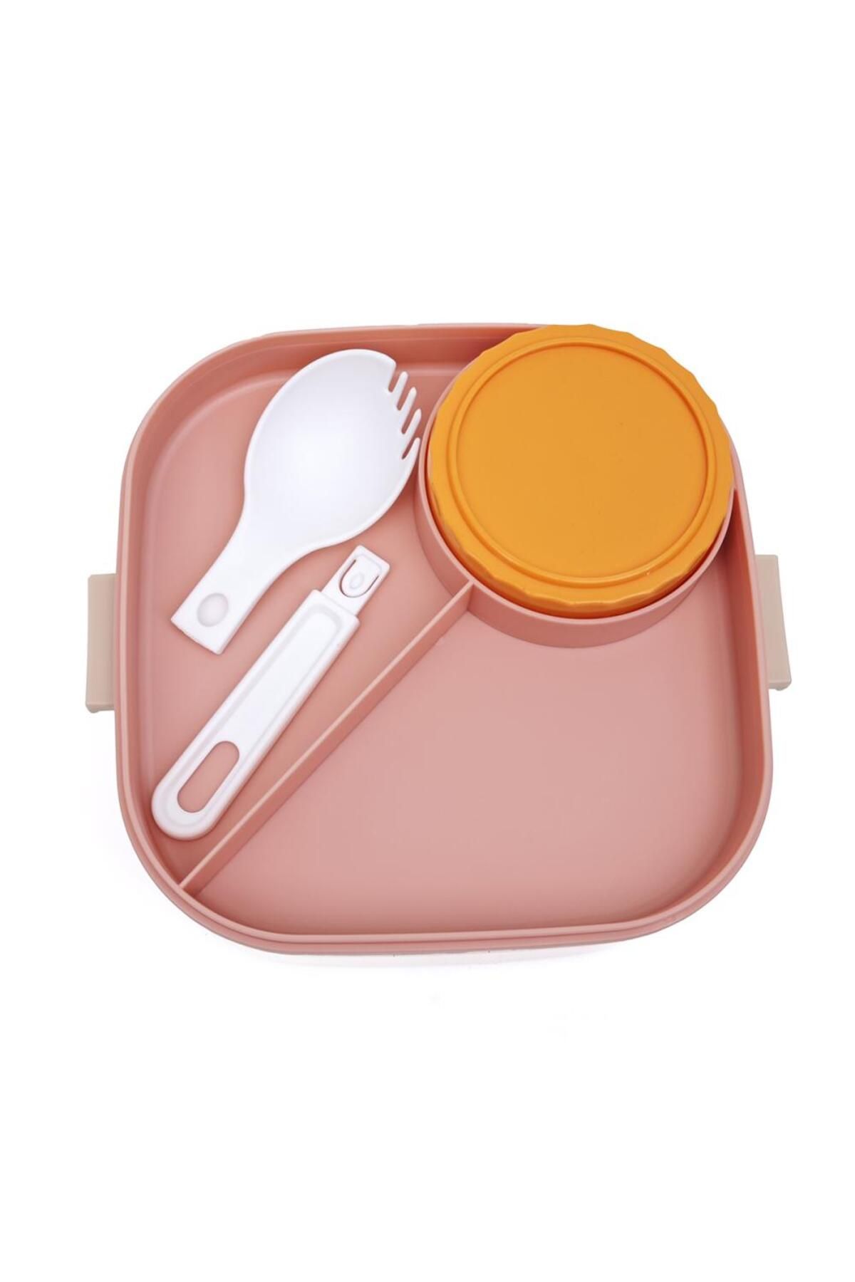 DNS-Square bento box with inner sauce bowl, 850 ml, pink WX8819 6